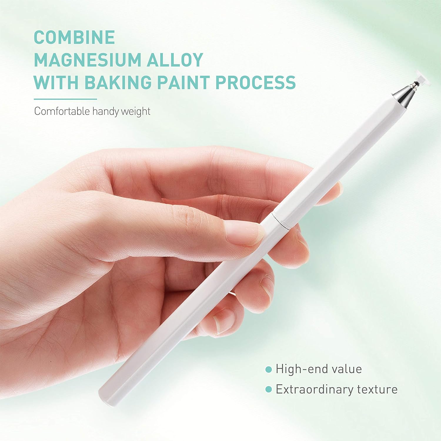 Thumbnail 4 de OASO Universal High-Sensitive Capacitive Disc Tip Stylus — Rotate & Hide Disc Tip, No Cap, Leather Case Included