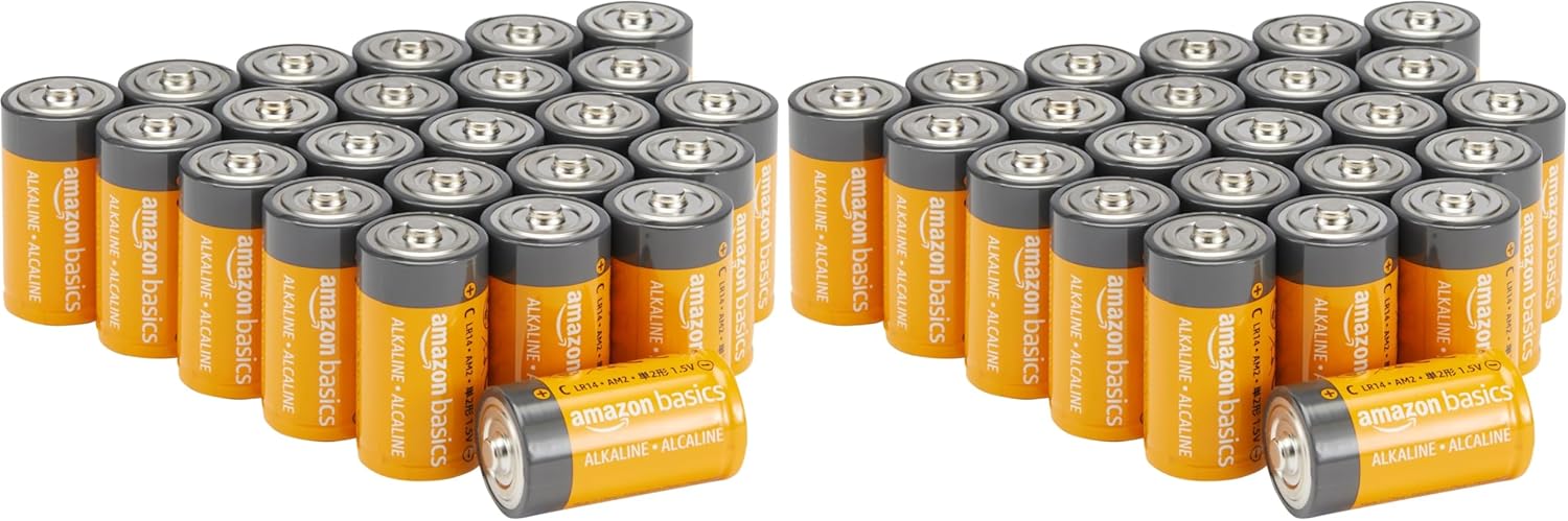Detalle 2 de Amazon Basics Lot de 12 piles alcalines Type C 1,5 V – longévité et fiabilité pour les usages courants