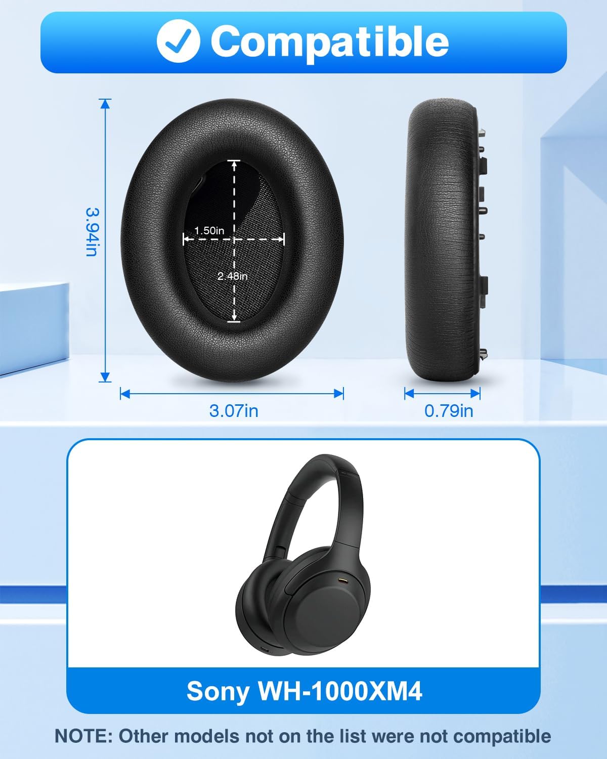 Thumbnail 1 de Link Dream coussinets pour Sony WH-1000XM4, mousse mémoire épaisse