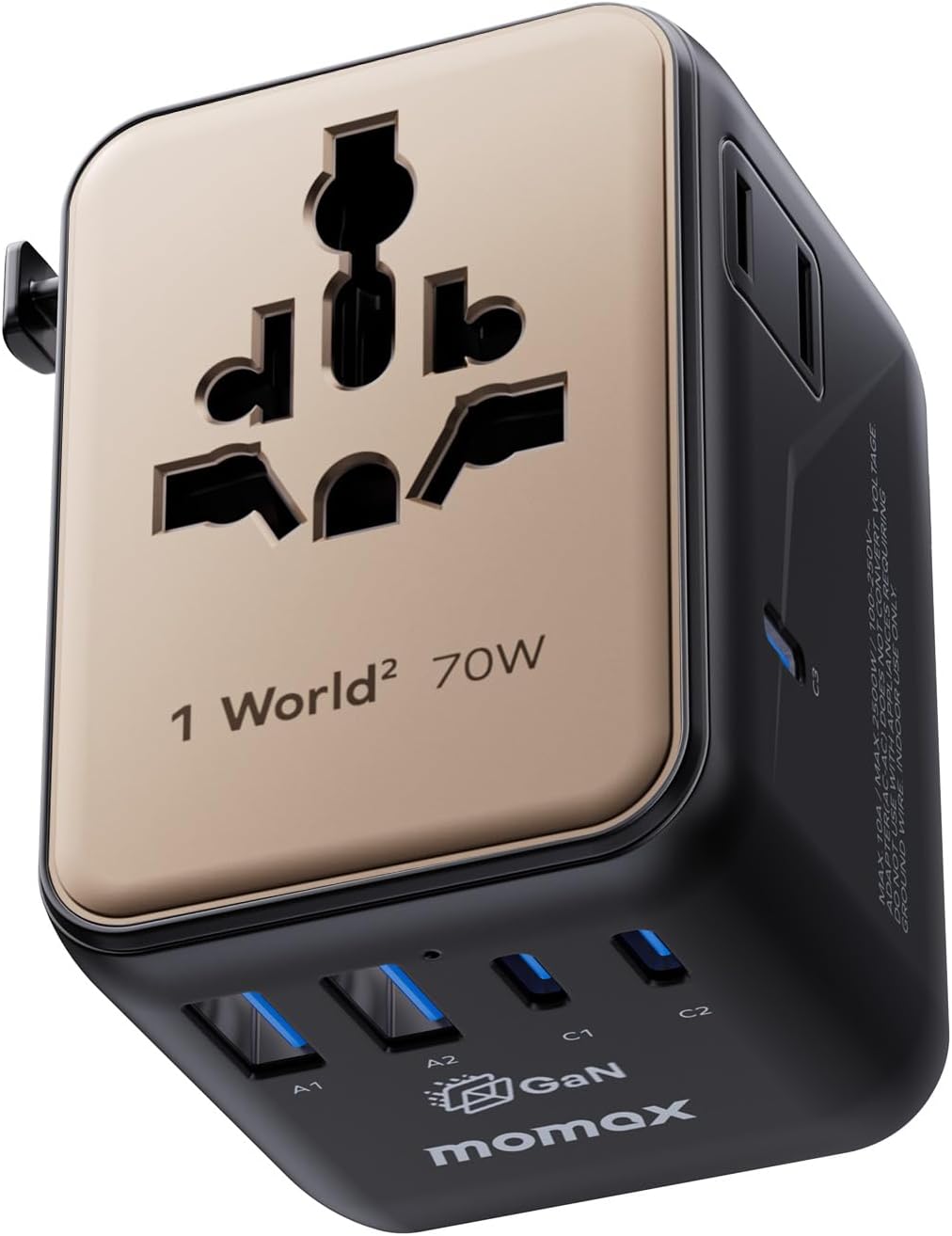 Detalle de MOMAX Universal Travel Adapter 70W GaN