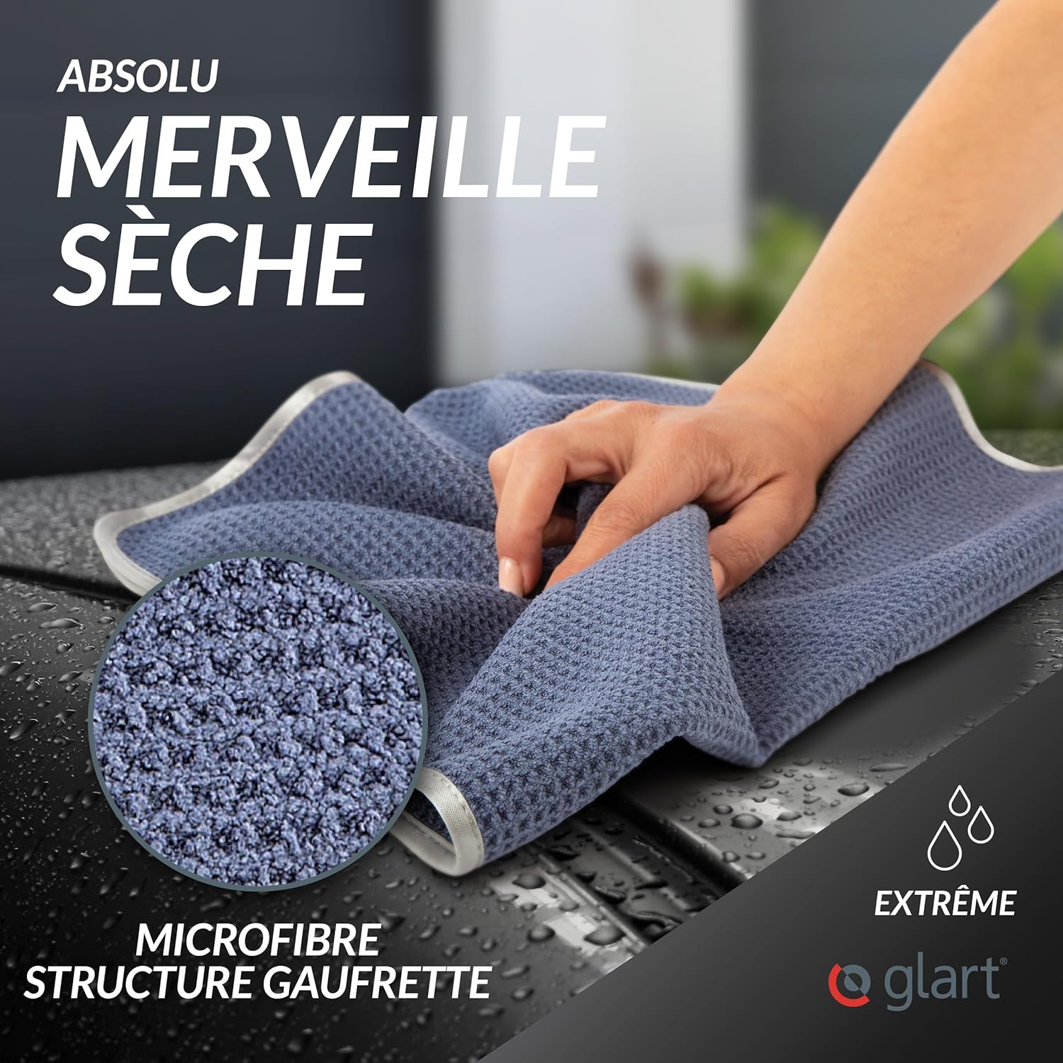 Thumbnail 2 de Glart 47TB Lot de 2 Chiffons Microfibre XXL 70×40 cm – séchage doux et absorbant pour peinture, verre et carrosserie
