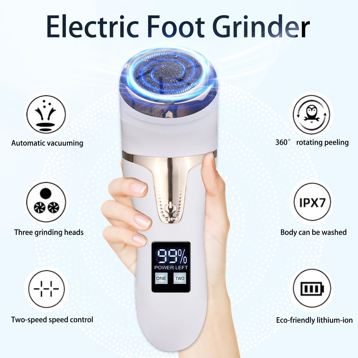 Detalle de Portable electric callus remover with 3 heads