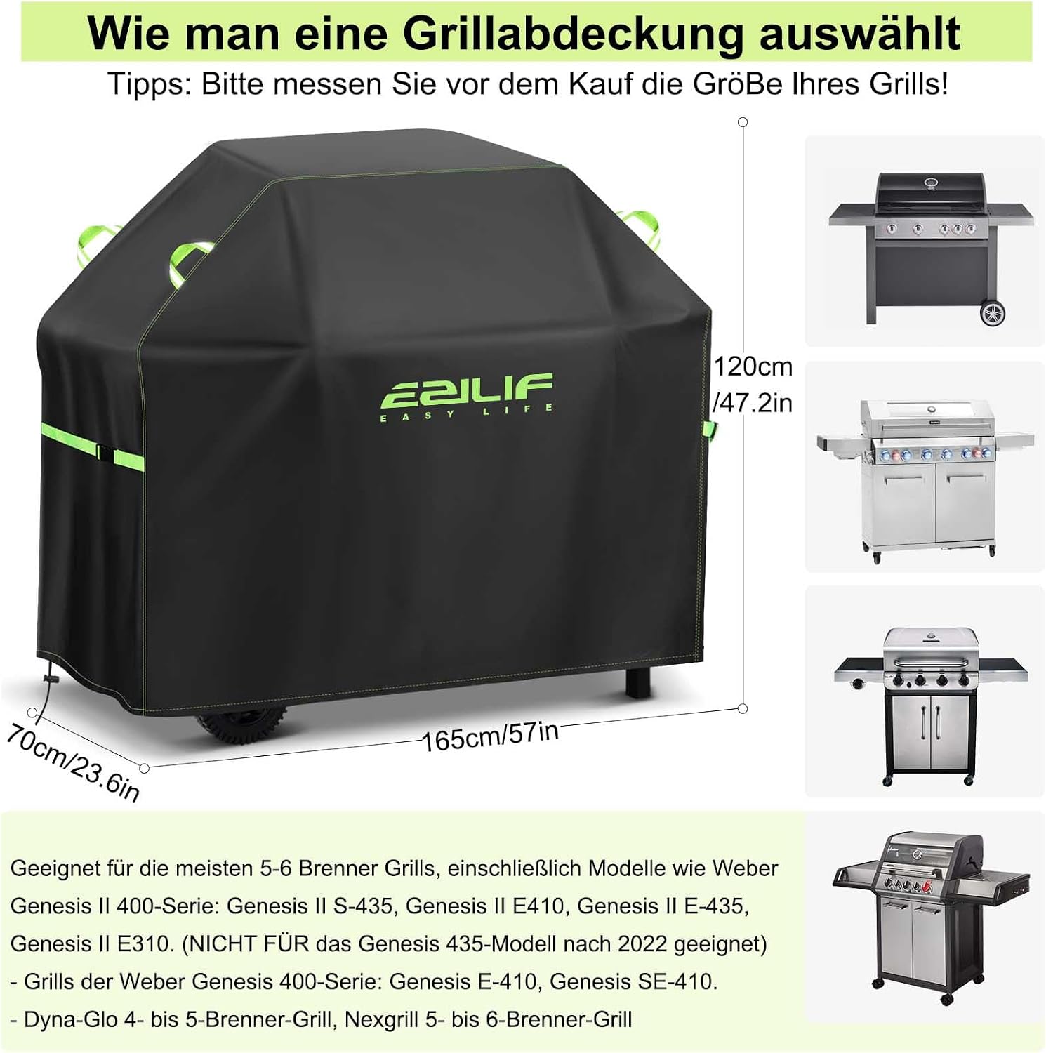 Detalle 2 de Ezilif Grillabdeckung 165x70x125cm