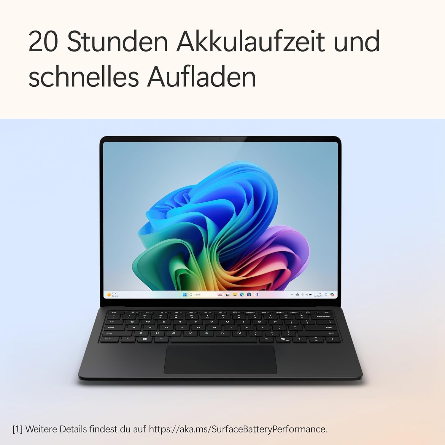 Thumbnail 3 de Microsoft Surface Laptop, 13.8" – Snapdragon X Elite, 16GB RAM, 512GB SSD, Copilot+ PC, Schwarz, Windows 11 Home, 7. Edition