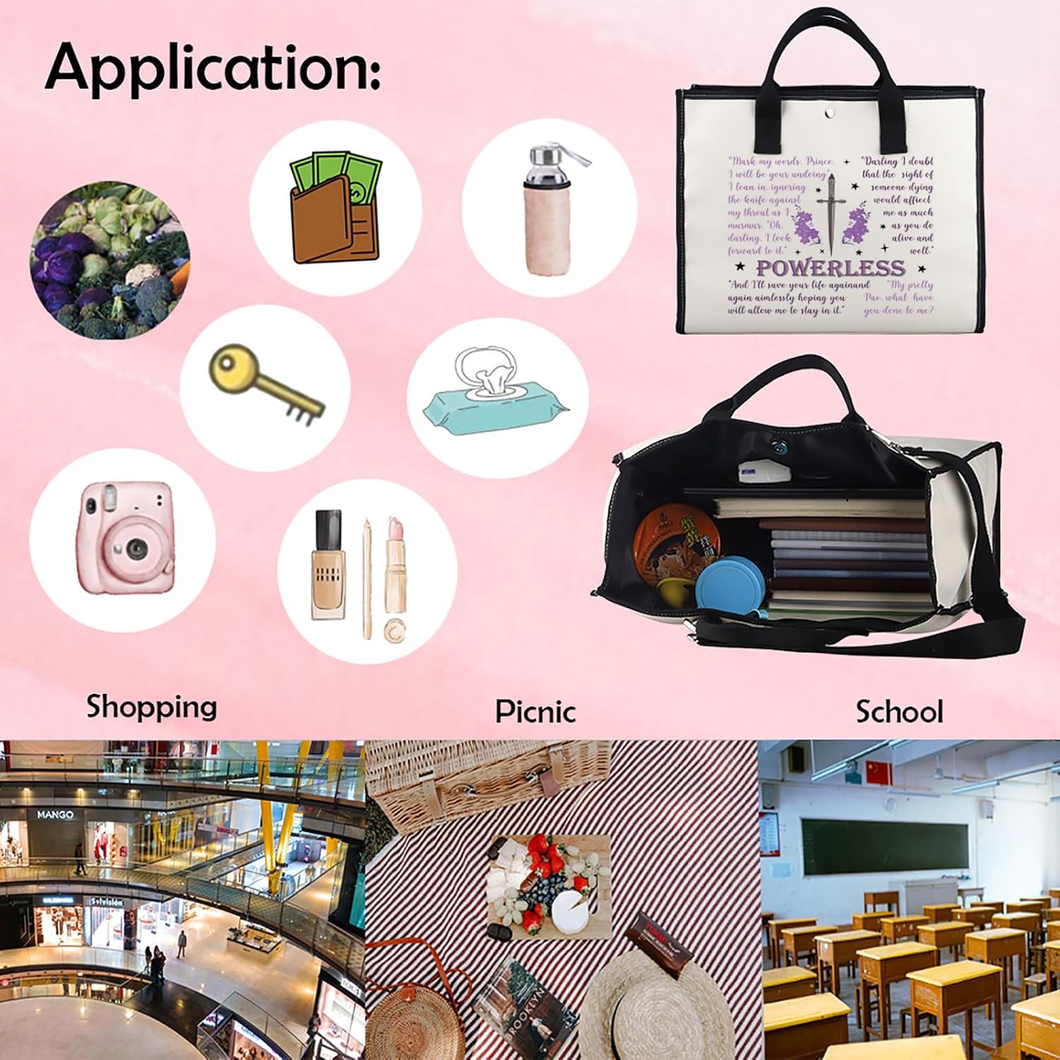 Thumbnail 5 de Powerless Tote Bag – Gift Edition for Book Lovers
