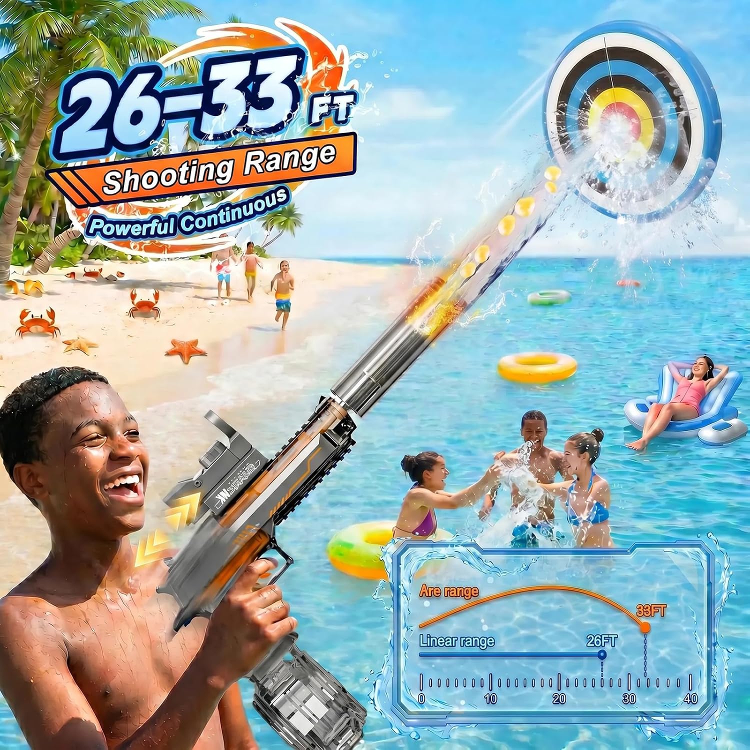 Thumbnail 2 de UROINT Pistola Ad Acqua Elettrica – Desert Eagle Nera, Gittata fino a 10 m, LED e serbatoio capiente