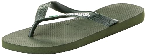 Detalle de Havaianas Top Brasil Logo Unisex Olive Green 43 EU – Infradito in gomma, comodo e leggero