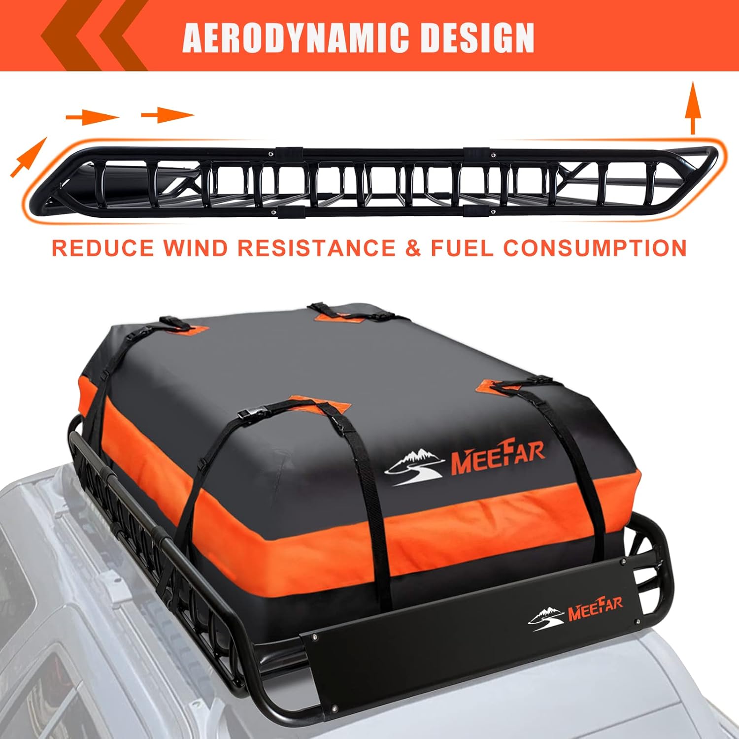 Detalle de MeeFar Roof Cargo Basket 51" x 36" 200 lb