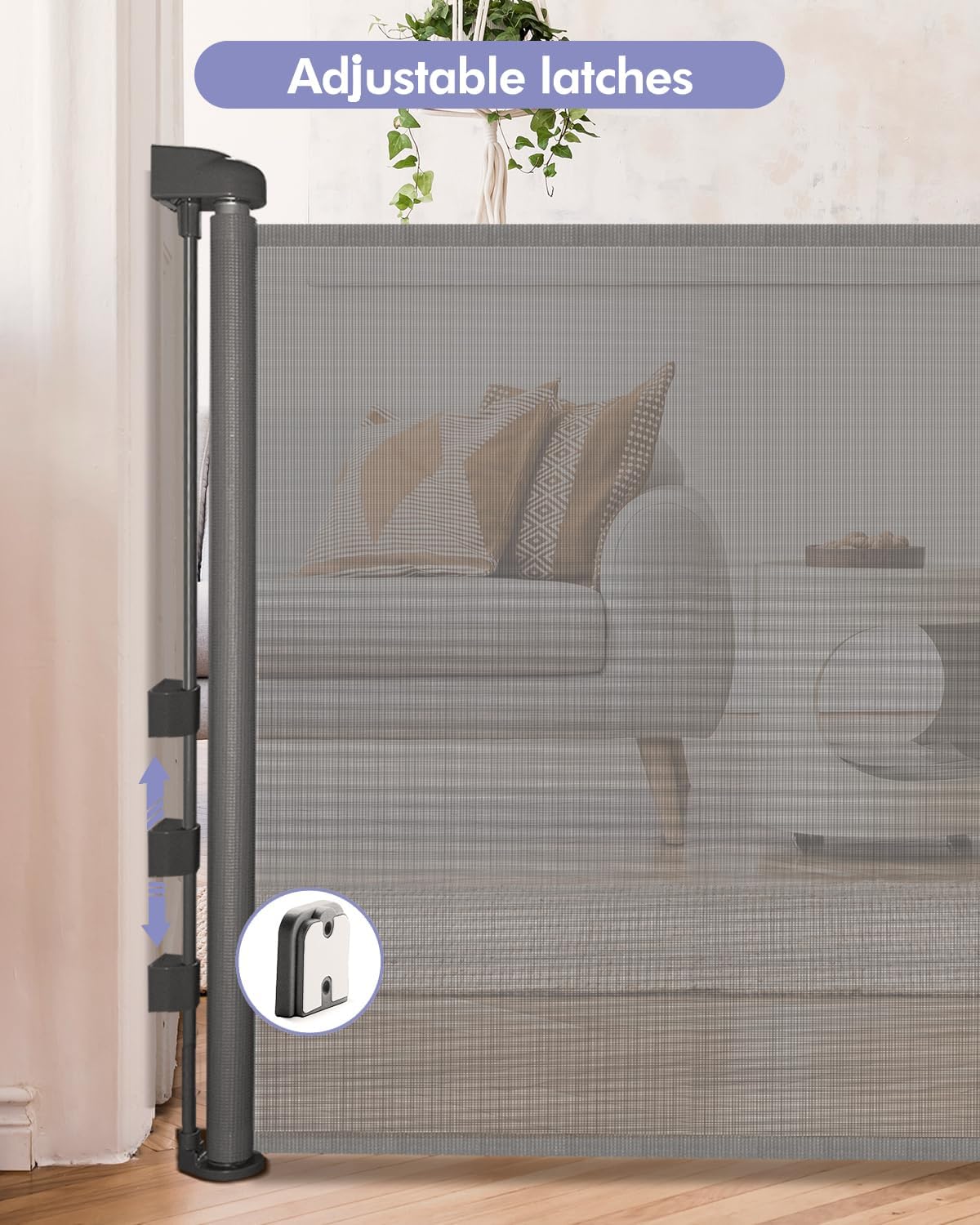 Thumbnail 4 de Lexixi ibao Retractable Mesh Baby & Dog Gate (86cm tall) – extends up to 180cm wide