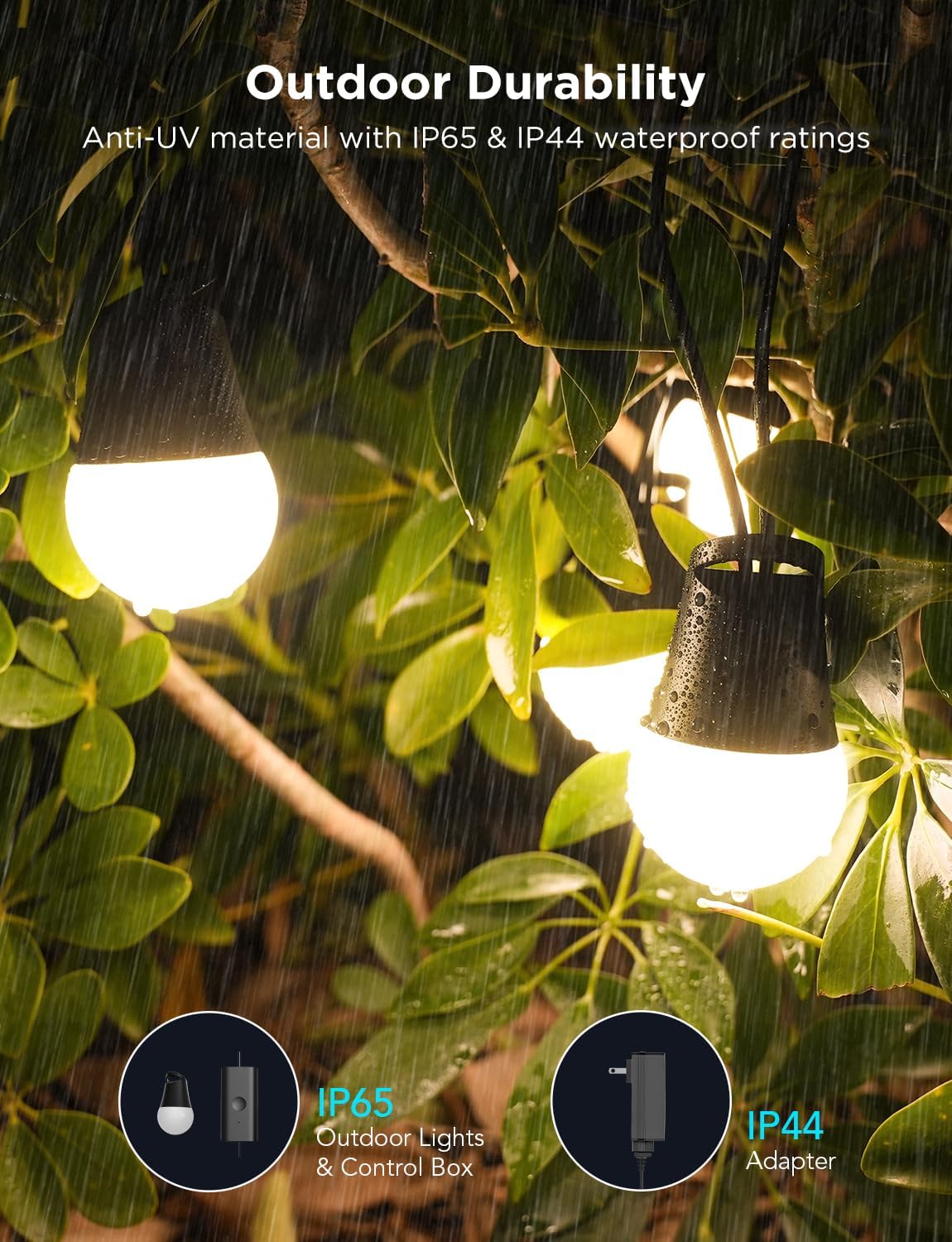 Thumbnail 4 de Govee Outdoor Smart String Lights 2 (30m) — dimmable RGBICW outdoor lights with Alexa & Google Assistant