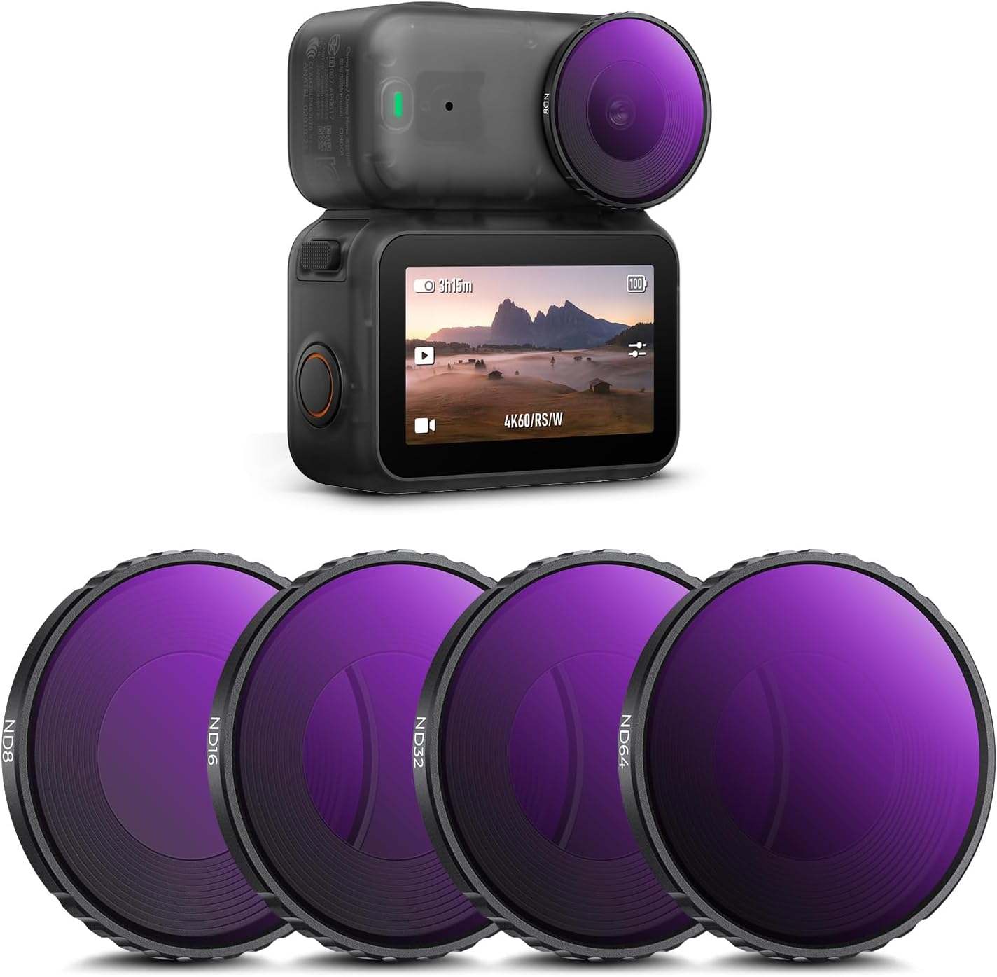 K&F CONCEPT Set Filtri ND per DJI Osmo Nano – 4 pezzi ND8/ND16/ND32/ND64 in vetro ottico HD