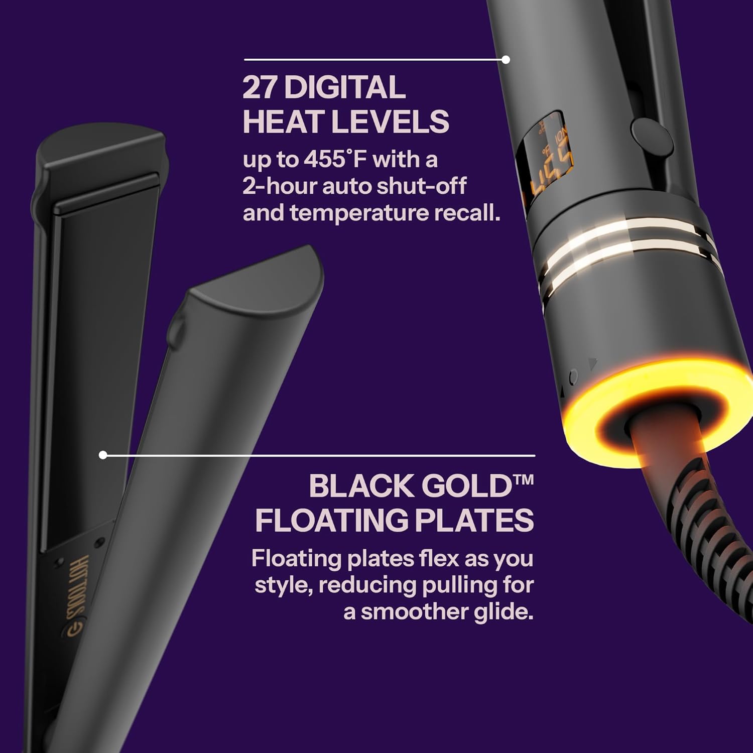 Detalle 2 de HOT TOOLS Black Gold Ionic 1 1/4 Inch Flat Iron