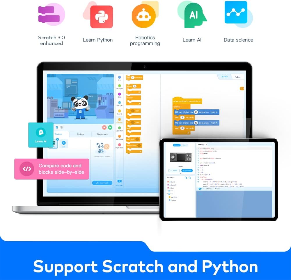 Thumbnail 4 de Makeblock CyberPi Kit STEM d’apprentissage Python et Scratch avec WiFi et Bluetooth intégré