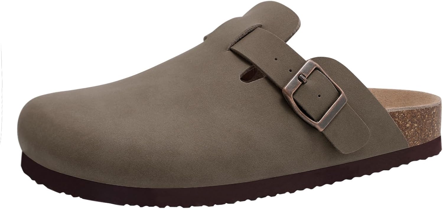Thumbnail 6 de KIDMI Unisex Vegan Suede Clogs with Cork Footbed and Arch Support (Leather Mules)