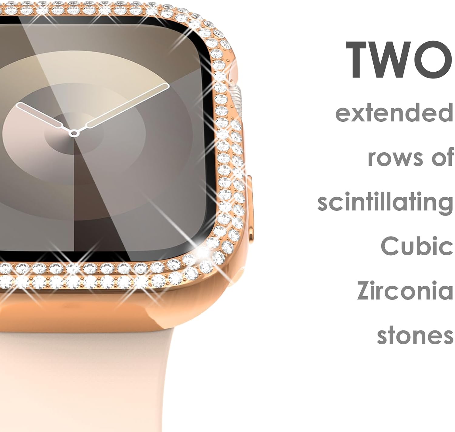 Thumbnail 2 de WINGLE Compatible Apple Watch 41mm (Series 7/8/9) Screen Protector Case with Tempered Glass – Rose Gold/Pink/Clear