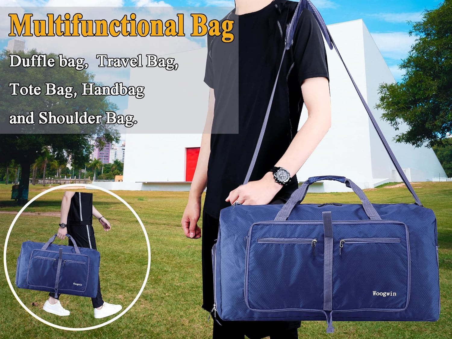 Thumbnail 6 de ehsbuy 60L Foldable Travel Duffle Bag — Waterproof Holdall