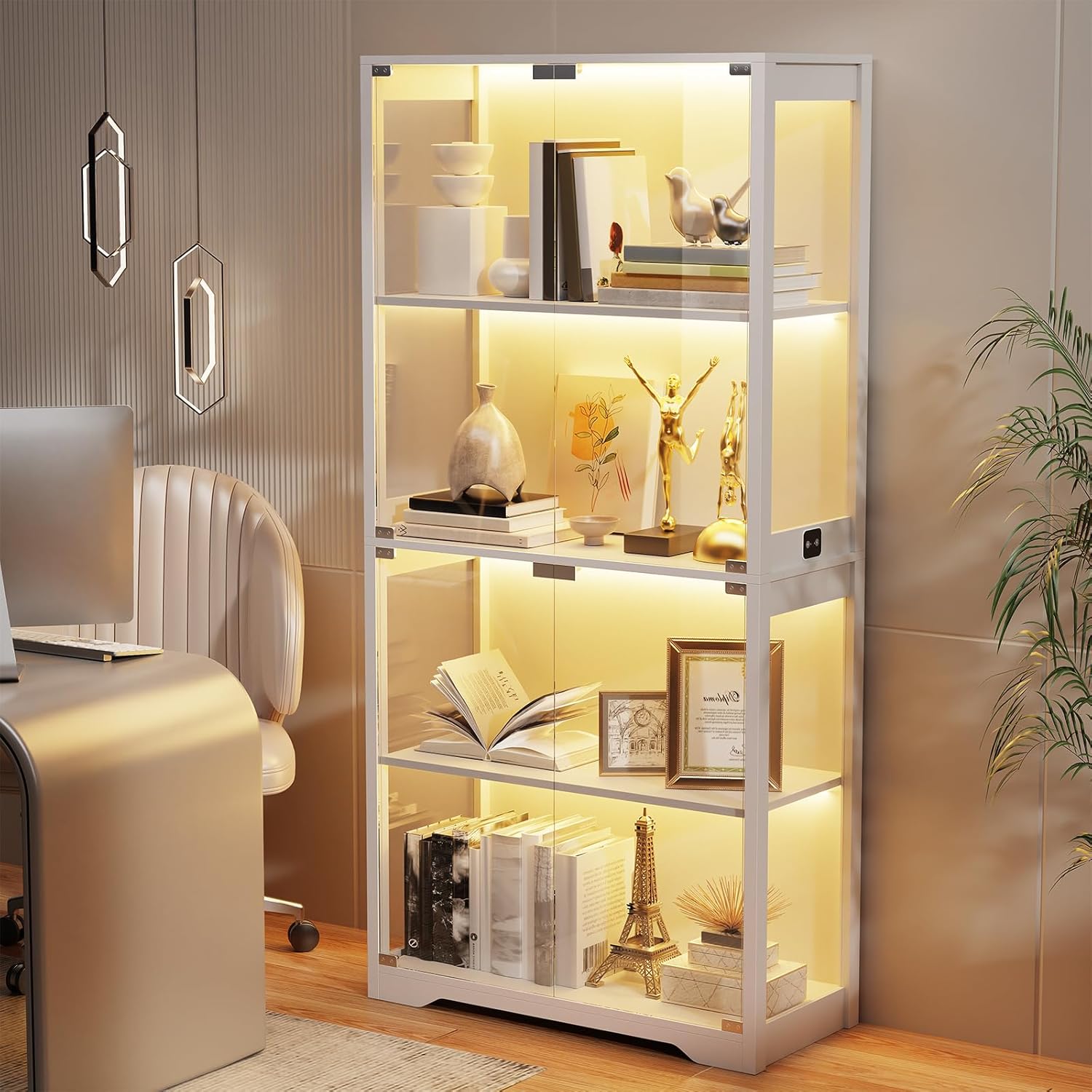 Detalle de BROTTAR Vitrine mit LED 80 cm Breite