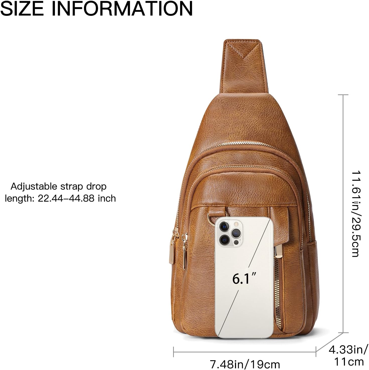Thumbnail 6 de GAEKEAO women’s sling bag / crossbody fanny pack with vegan PU leather and card slots