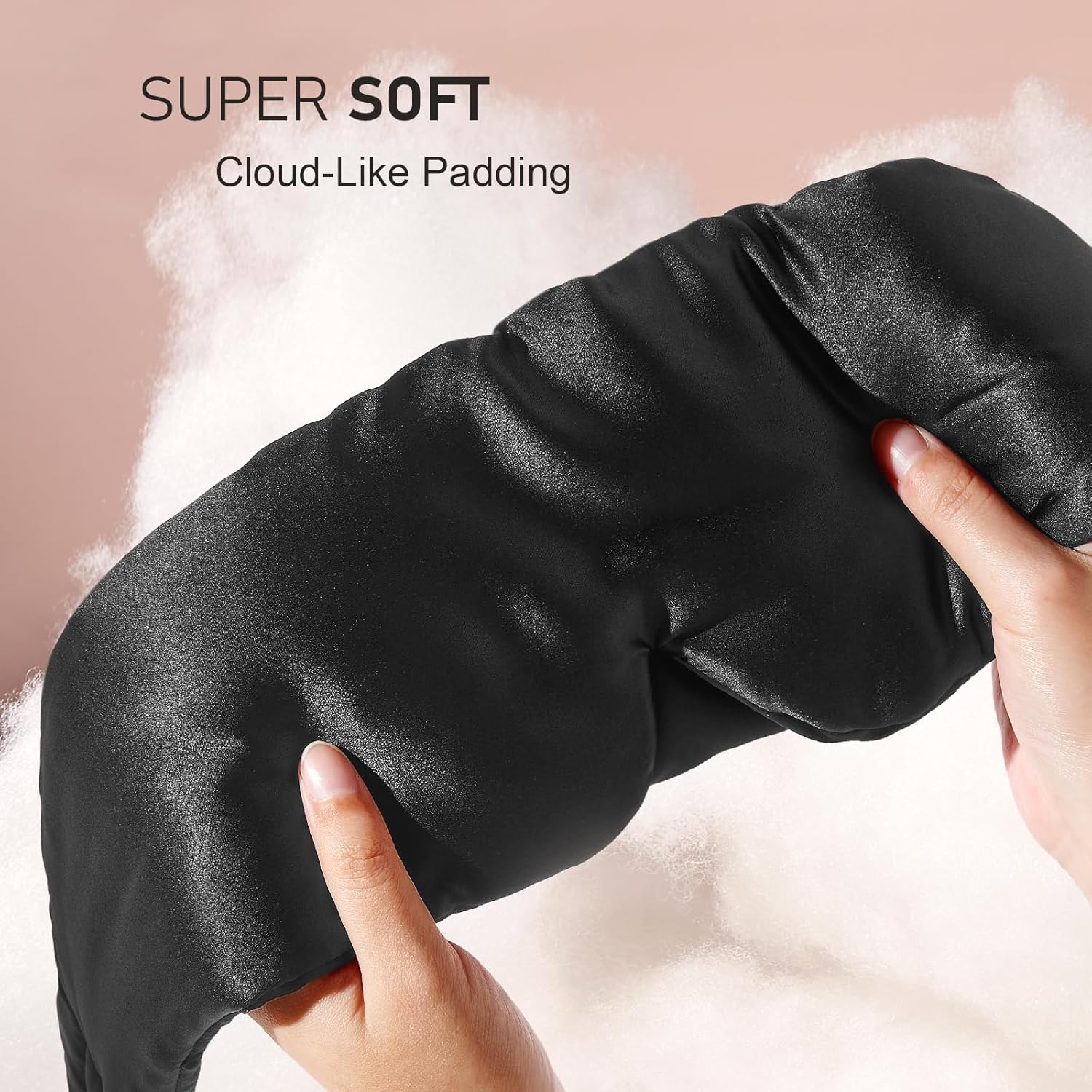 Detalle de LitBear 100% Mulberry Silk Eye Mask for Sleeping (22 Momme) – Black