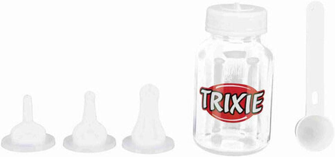 Detalle 2 de TRIXIE nappflaskset för valpar och kattungar, 120 ml med silikonnappar