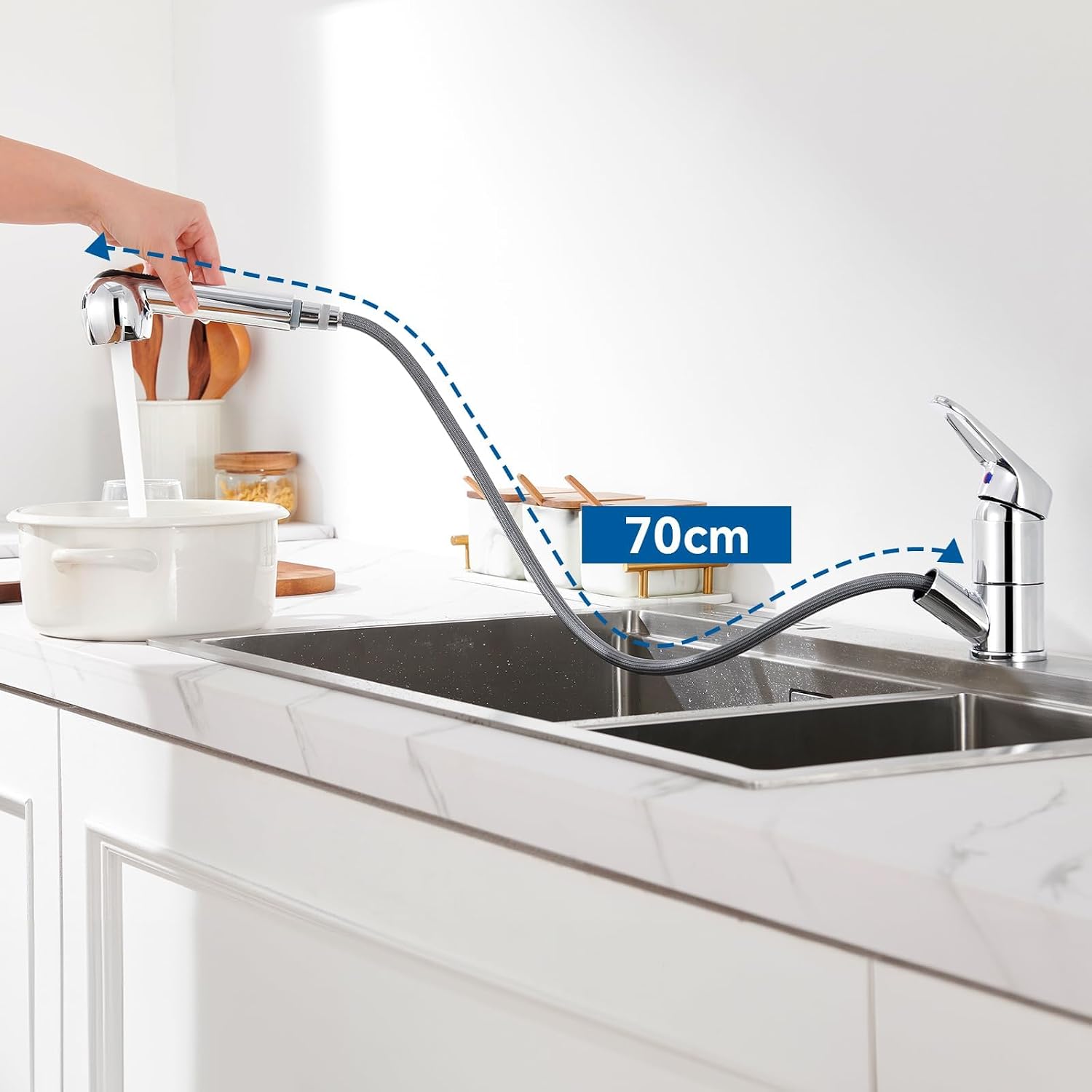 Detalle 2 de AuraLum Küchenarmatur mit 360° Auszug
