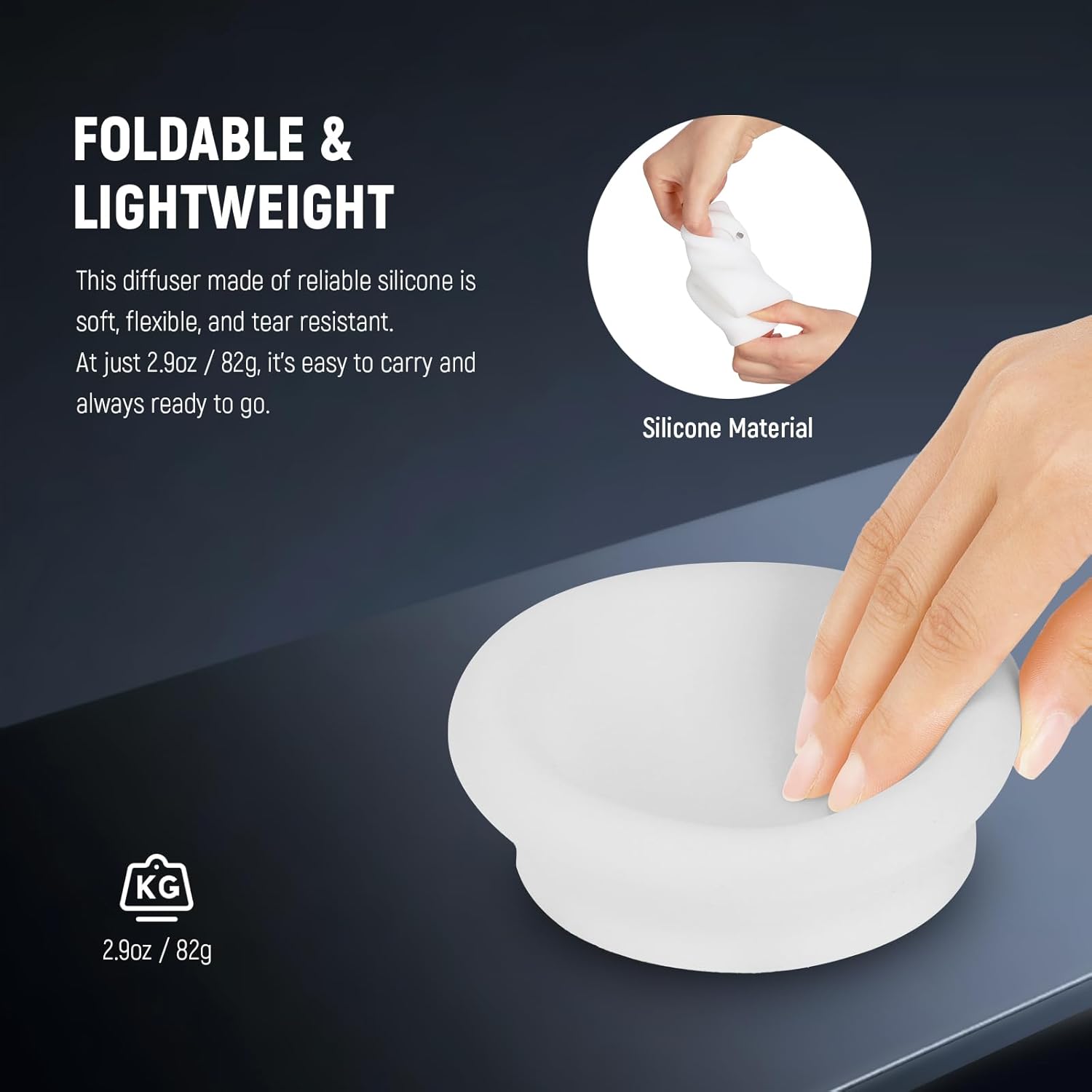 Thumbnail 6 de NEEWER Flash Silicone Diffuser with Honeycomb Grid & Magnetic Adapter Ring (for Godox V1/V1 Pro & NEEWER Z1/Z2 round flashes)