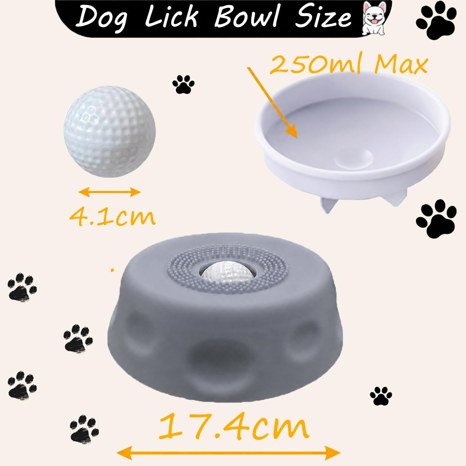 Thumbnail 6 de Qwicktail Dog Licking Bowl with Ball, 250ml Capacity – Anti-Slip Silicone Lick Bowl for Slower Eating