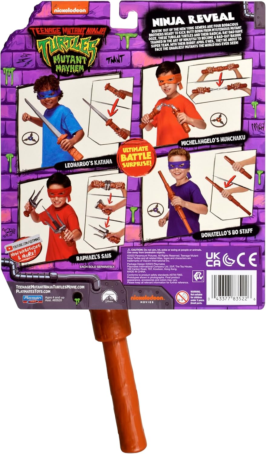 Detalle de Tortues Ninja – Armes de combat signature Léonardo avec katana télescopique (Jouet, dès 4 ans) par Giochi Preziosi TU8061