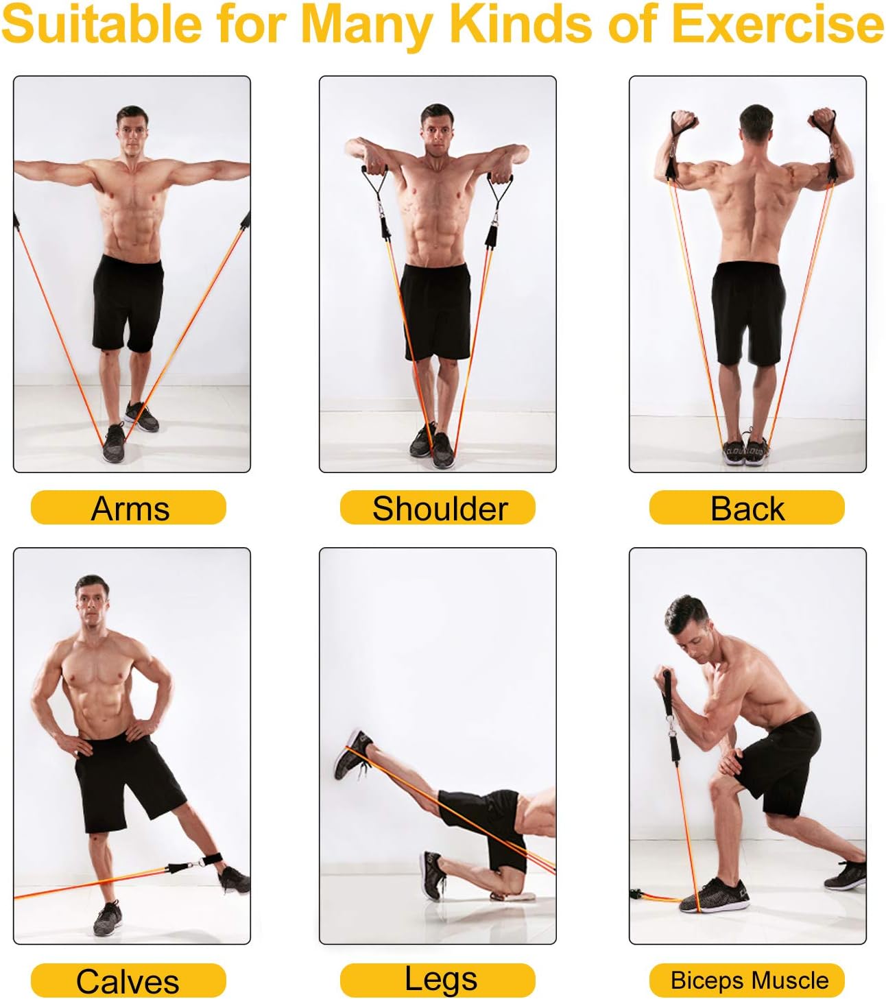 Detalle de JATEKA gomas elásticas de musculación 150 lbs (12 piezas) con 5 niveles de resistencia