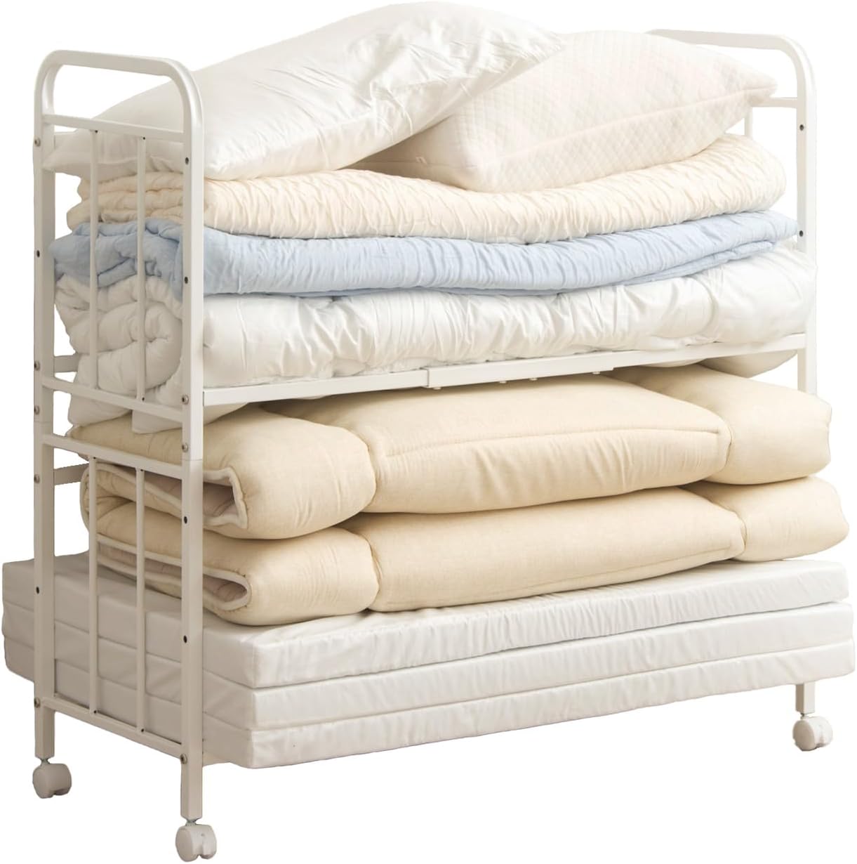 Imagen de 岩附 IW-216WH 布団収納ラック 2段 キャスター付き・幅104cm en OfertitasTOP