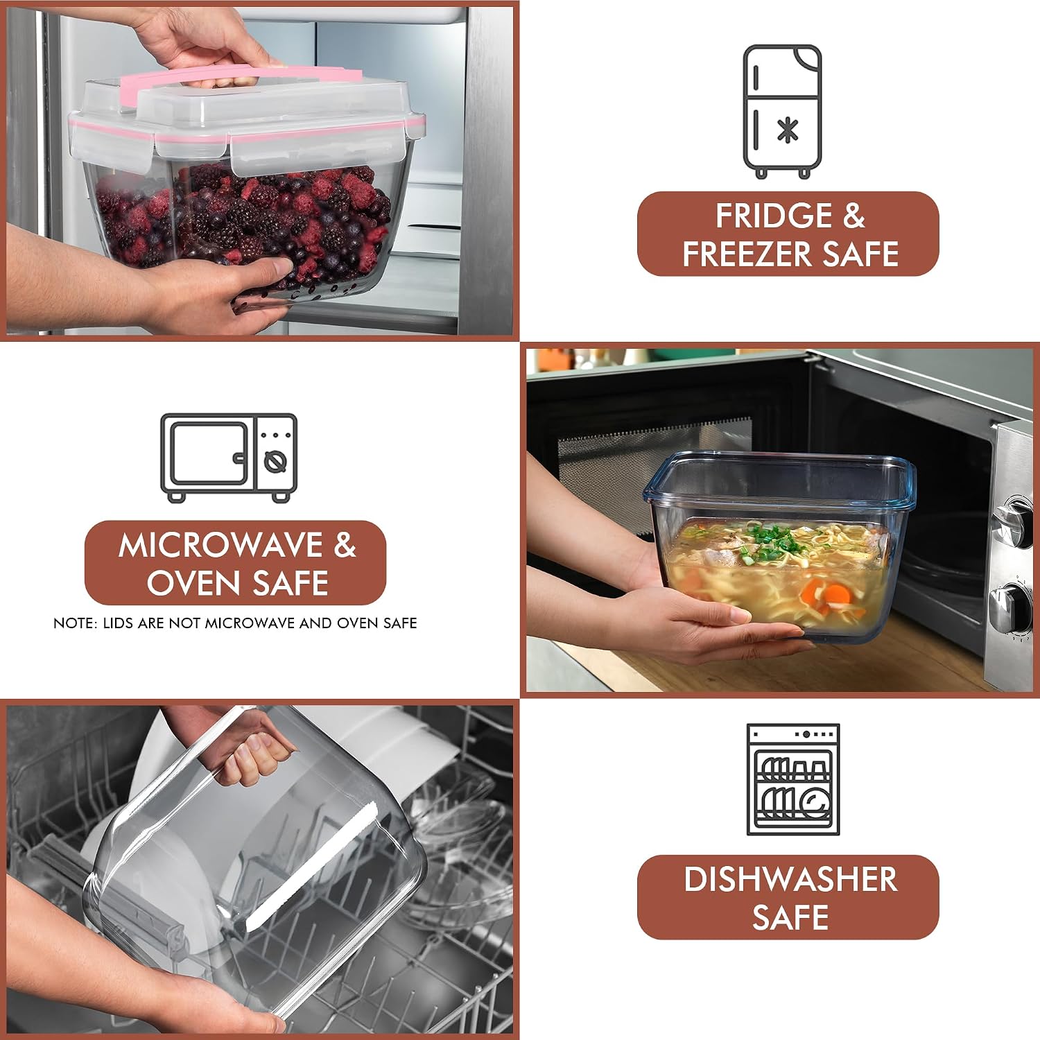 Detalle 1 de Razab Glass Food Storage Container, 17-Cup
