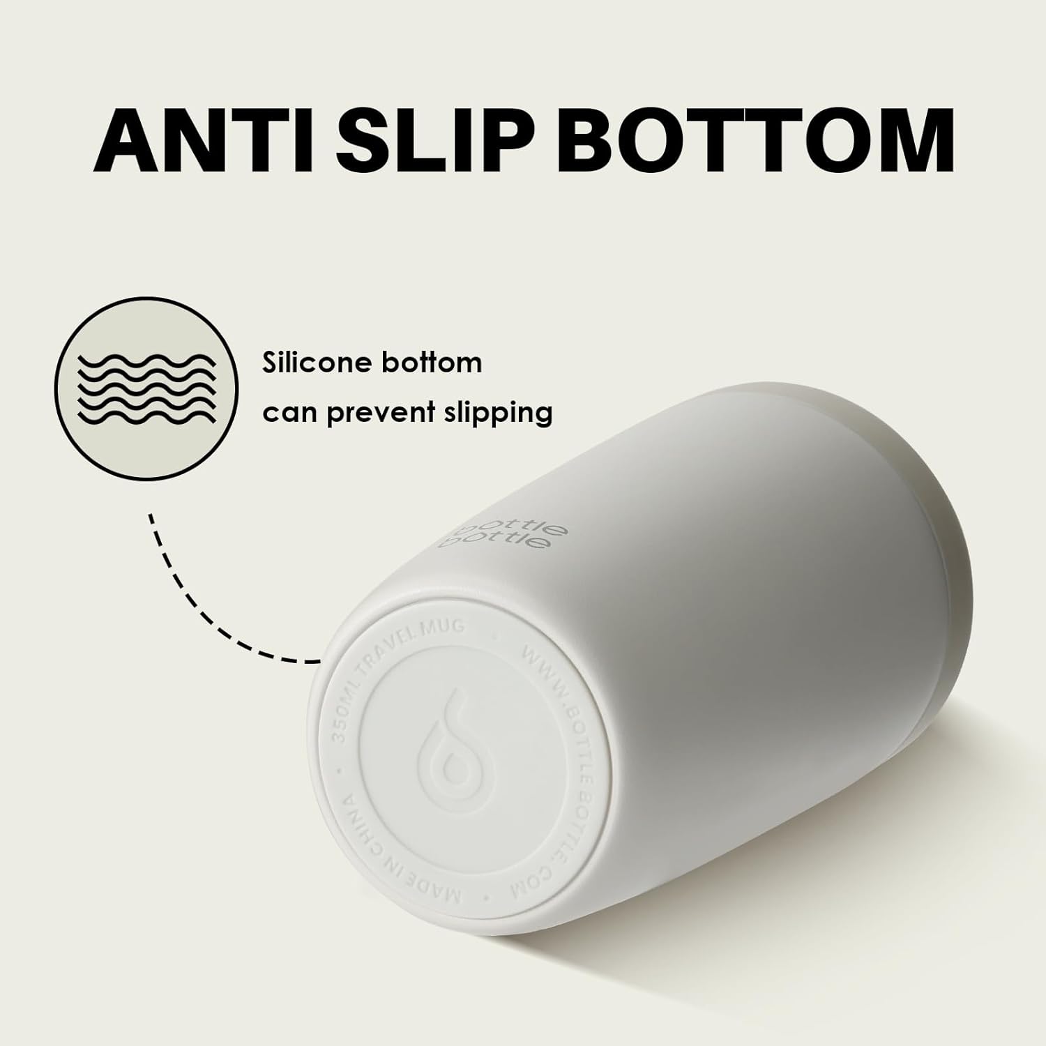 Thumbnail 3 de BOTTLE BOTTLE Insulated Travel Mug 350ml (Gray) with Push-Button Lid