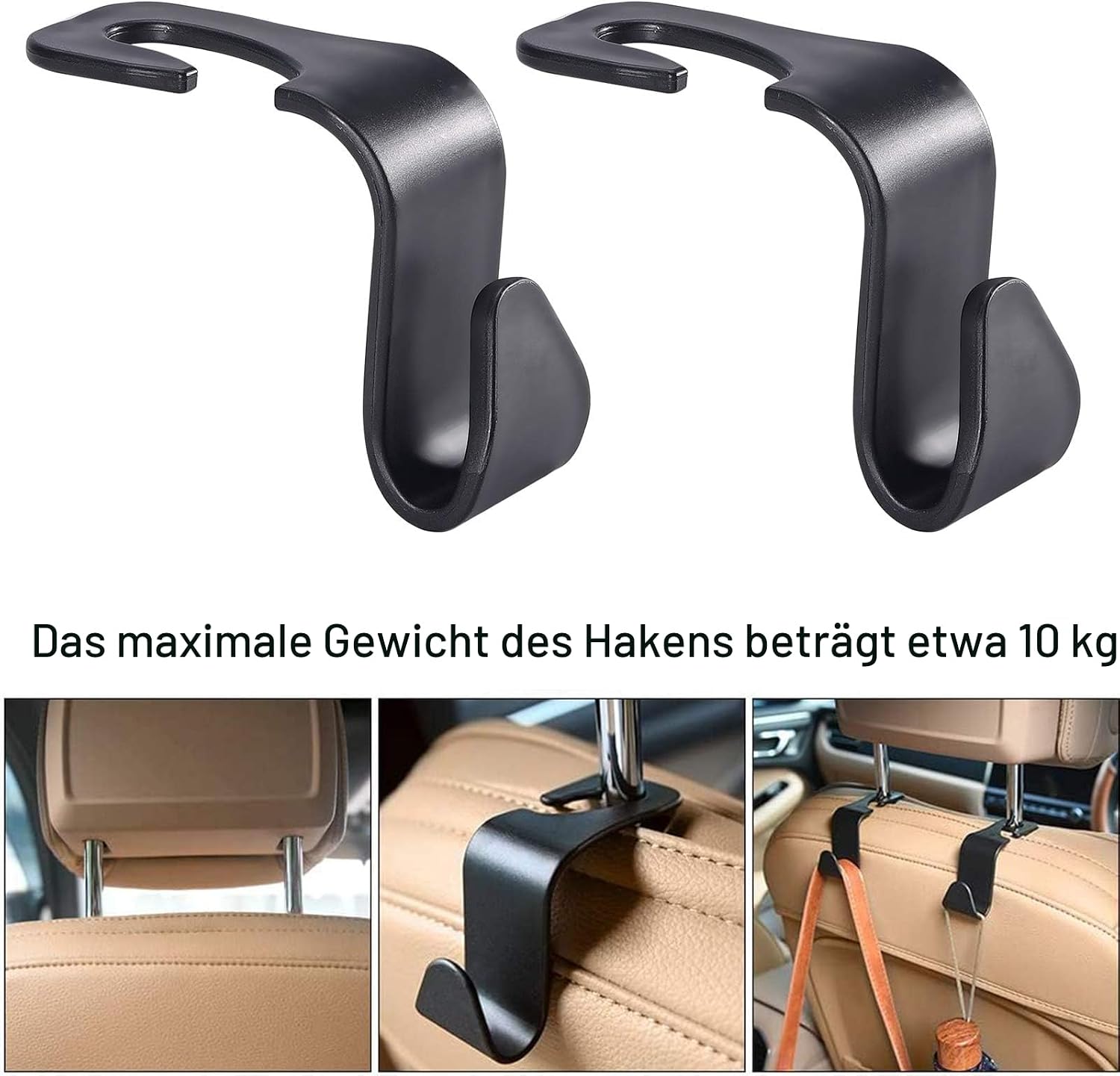 Thumbnail 6 de anyuan boy 6 Stück Autositz-Haken – ABS-Kopfstützenhaken zur Platzsparung im Auto