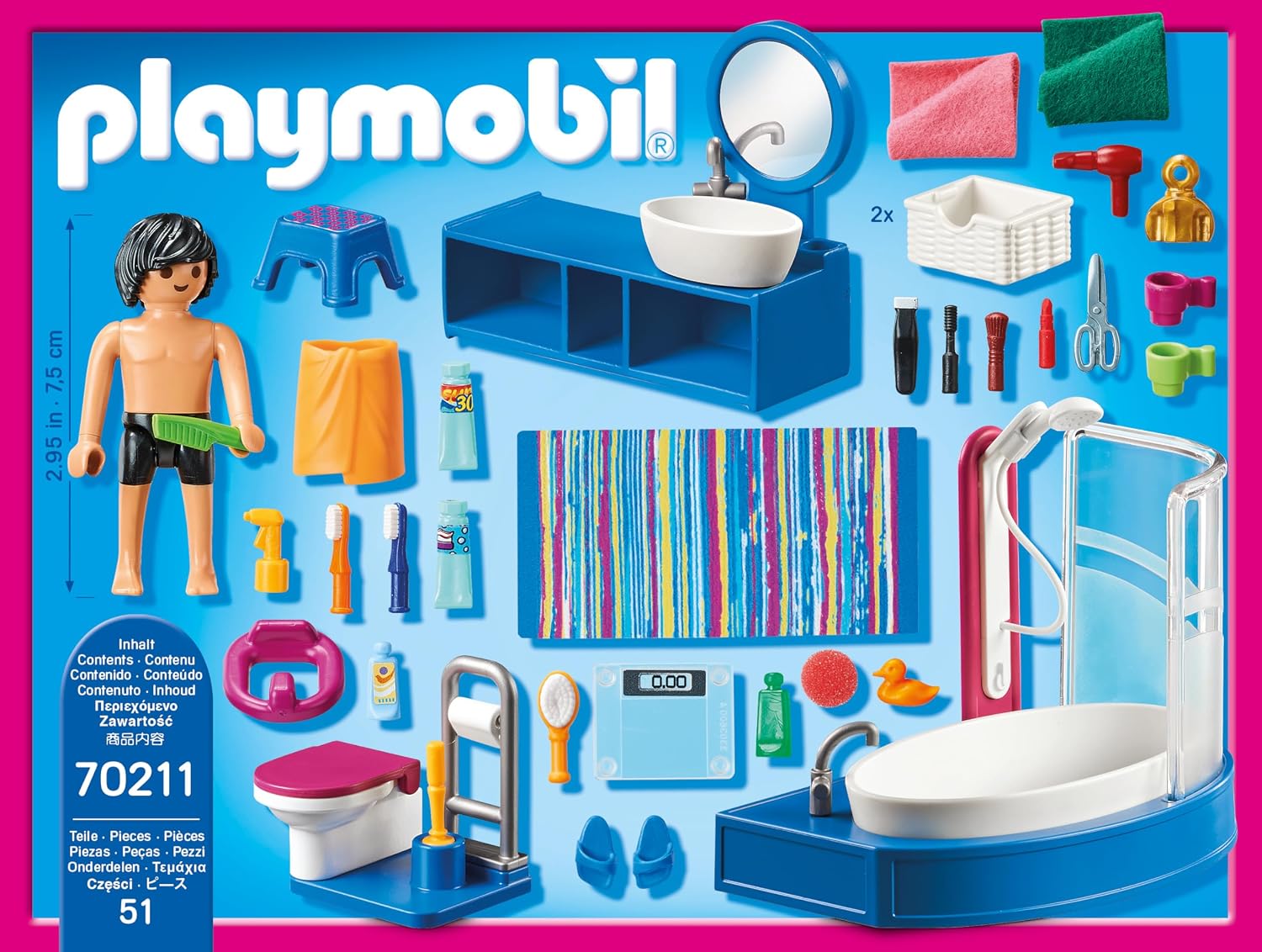 Thumbnail 6 de PLAYMOBIL Dollhouse 70211 Badezimmer (ab 4 Jahren) mit 51-teiligem Zubehör