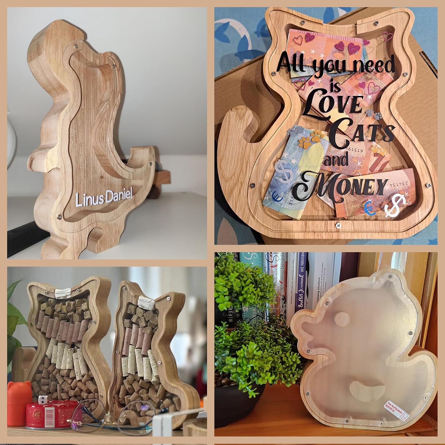 Thumbnail 6 de TOTHDATE Animals Wooden Money Box