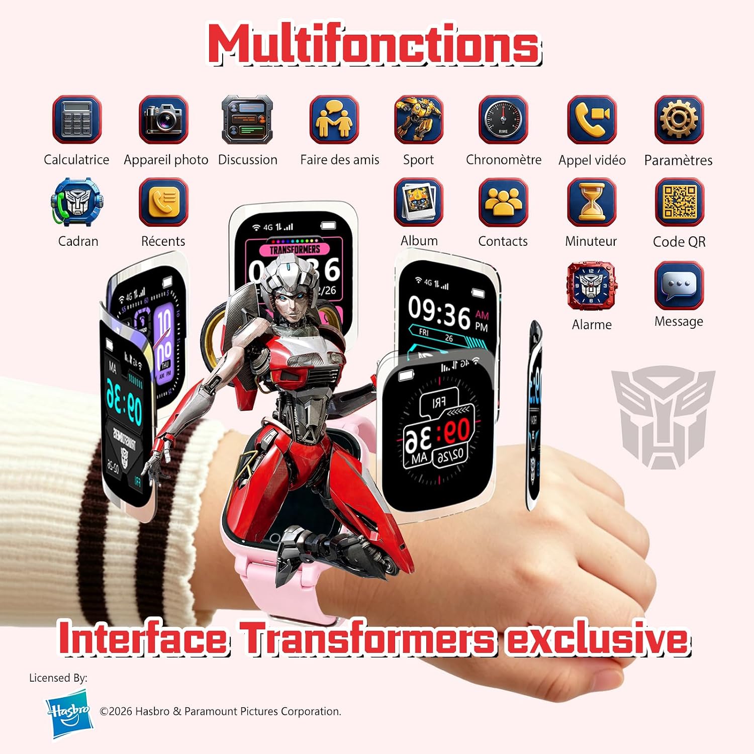 Detalle de Transformers 4G Montre Connectée Enfant — GPS 4G, appels vidéo et mode école