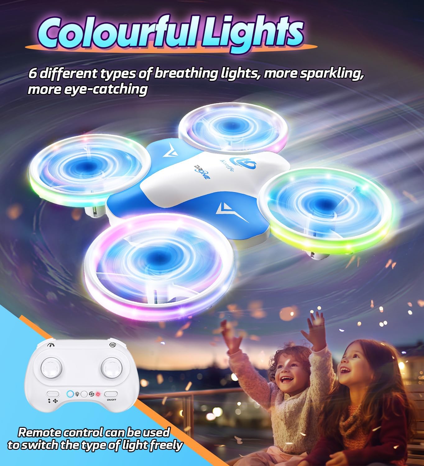 Detalle 2 de Korffe Mini Drone 3-battery kids quadcopter 🚁