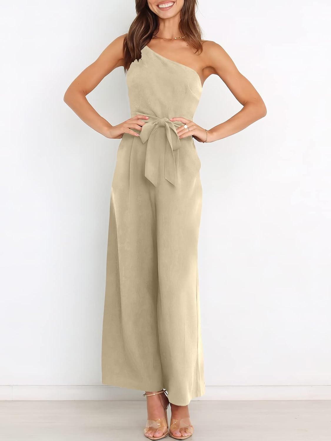 Thumbnail 3 de ANRABESS Women One-Shoulder Jumpsuit S–XL