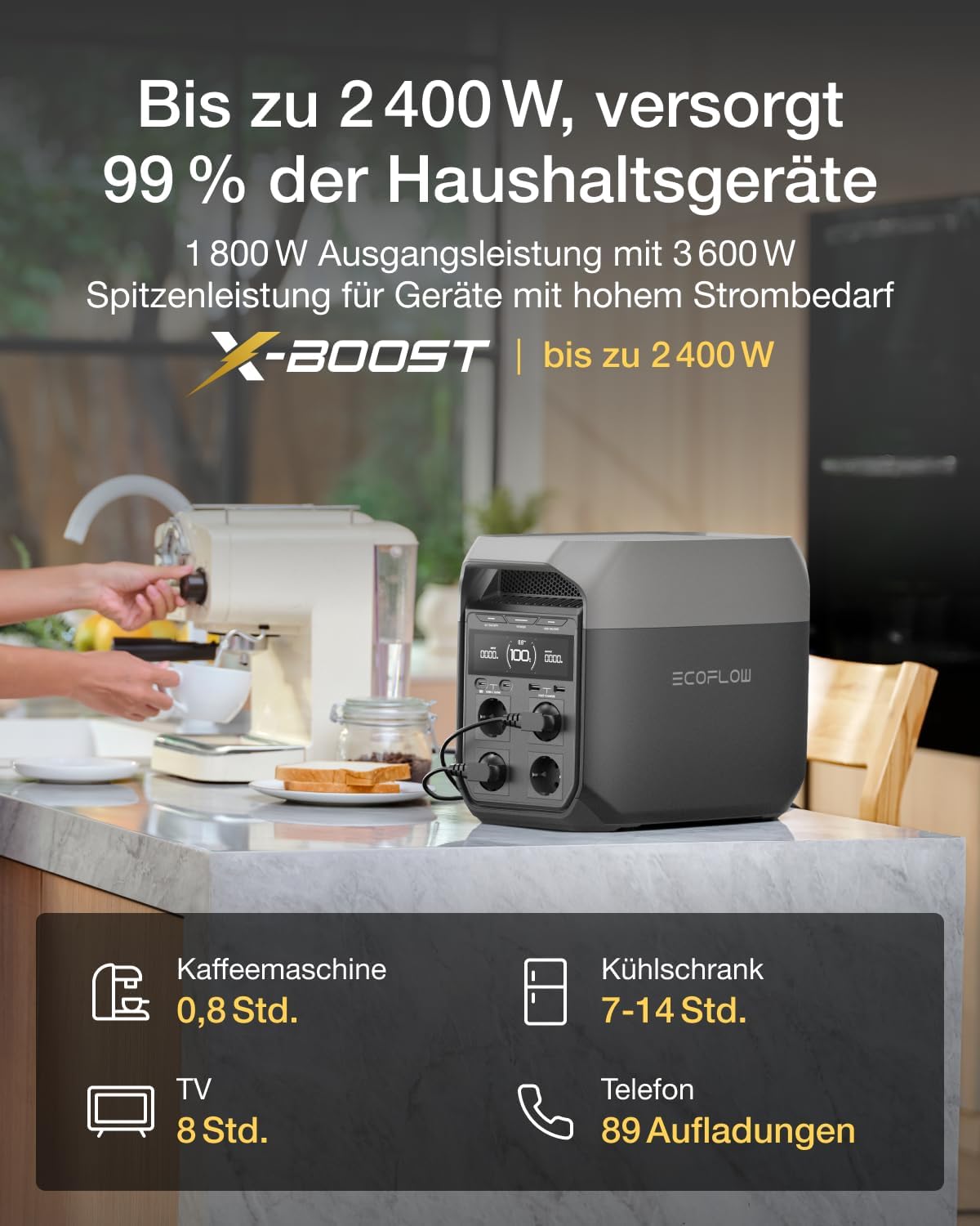 Thumbnail 3 de EF ECOFLOW DELTA 3 Tragbare Powerstation – 1024 Wh, LiFePO4, Schnellladung, erweiterbar bis 5 kWh