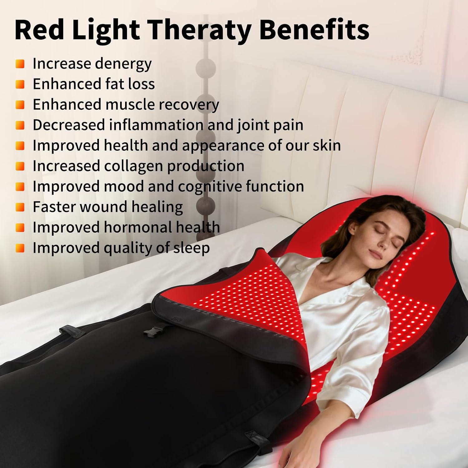 Thumbnail 3 de Red Light Therapy Mat for Full Body with 2704 LEDs (660nm/850nm) – 73x36 inches