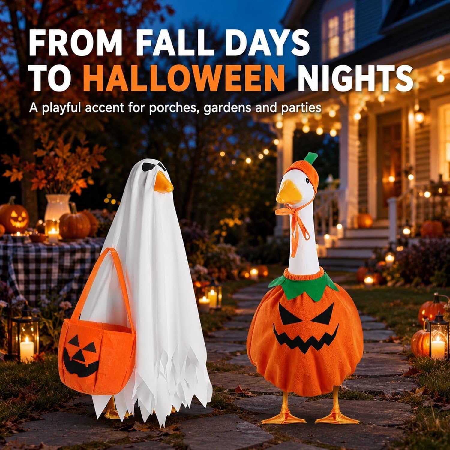 Thumbnail 6 de JSCPC Fall and Halloween Lawn Goose Outfits, 2 Set for 23-Inch Geese