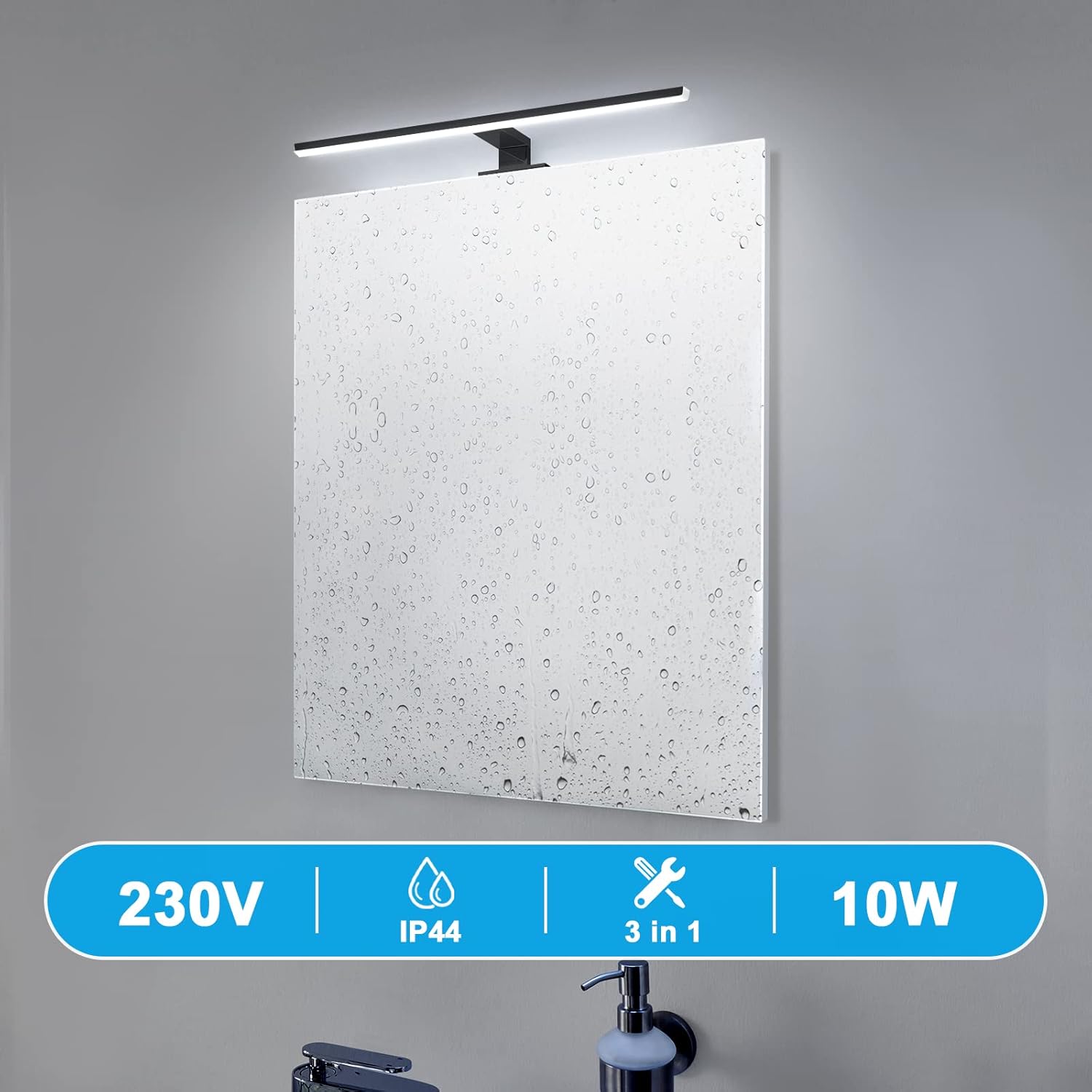 Thumbnail 4 de Azhien LED Spiegelleuchte 10W 820LM, 40 cm – 6500K kaltes Weiß, 3-in-1 Befestigung