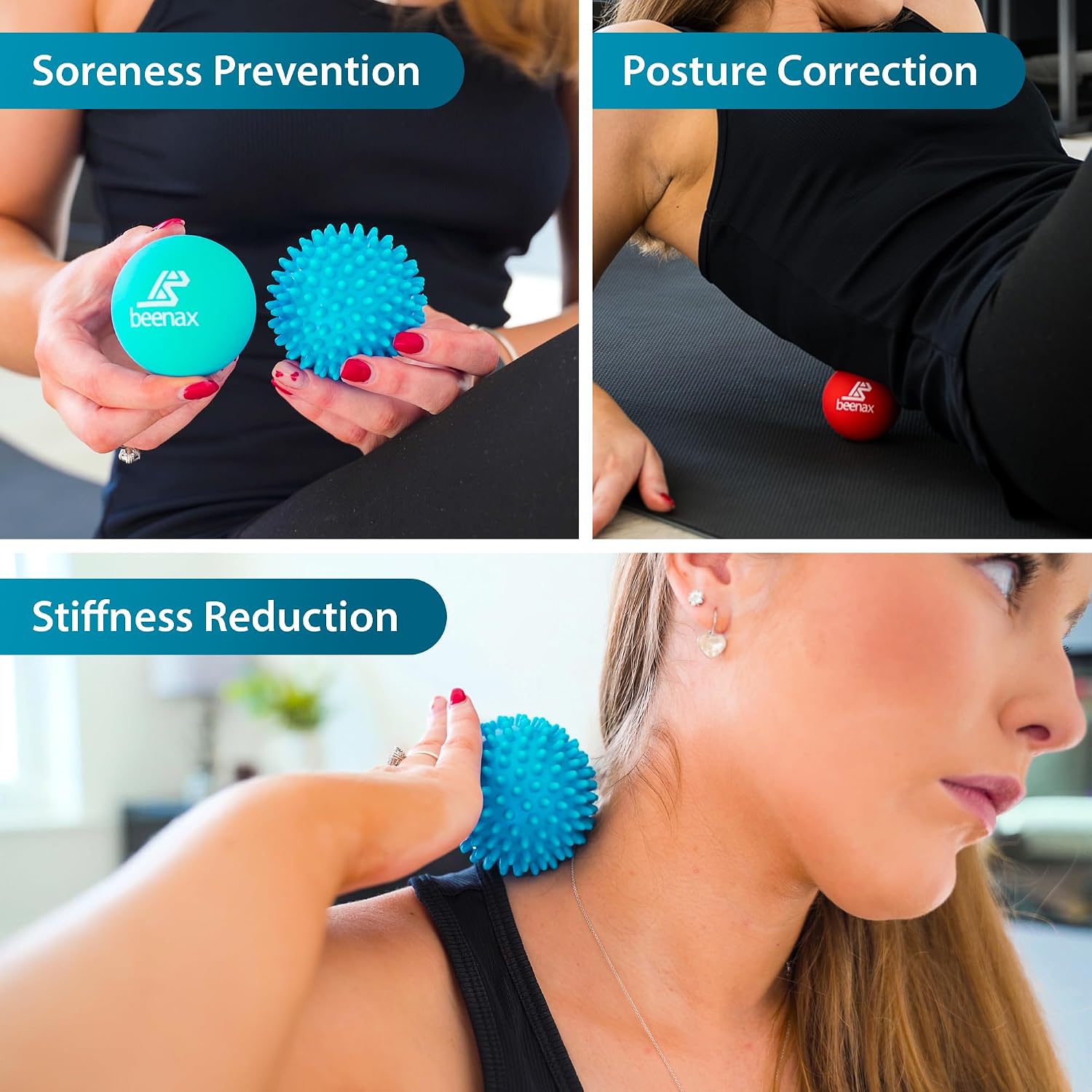Thumbnail 6 de Beenax Lacrosse & Hard Spiky Massage Ball Set — Trigger Point & Myofascial Release