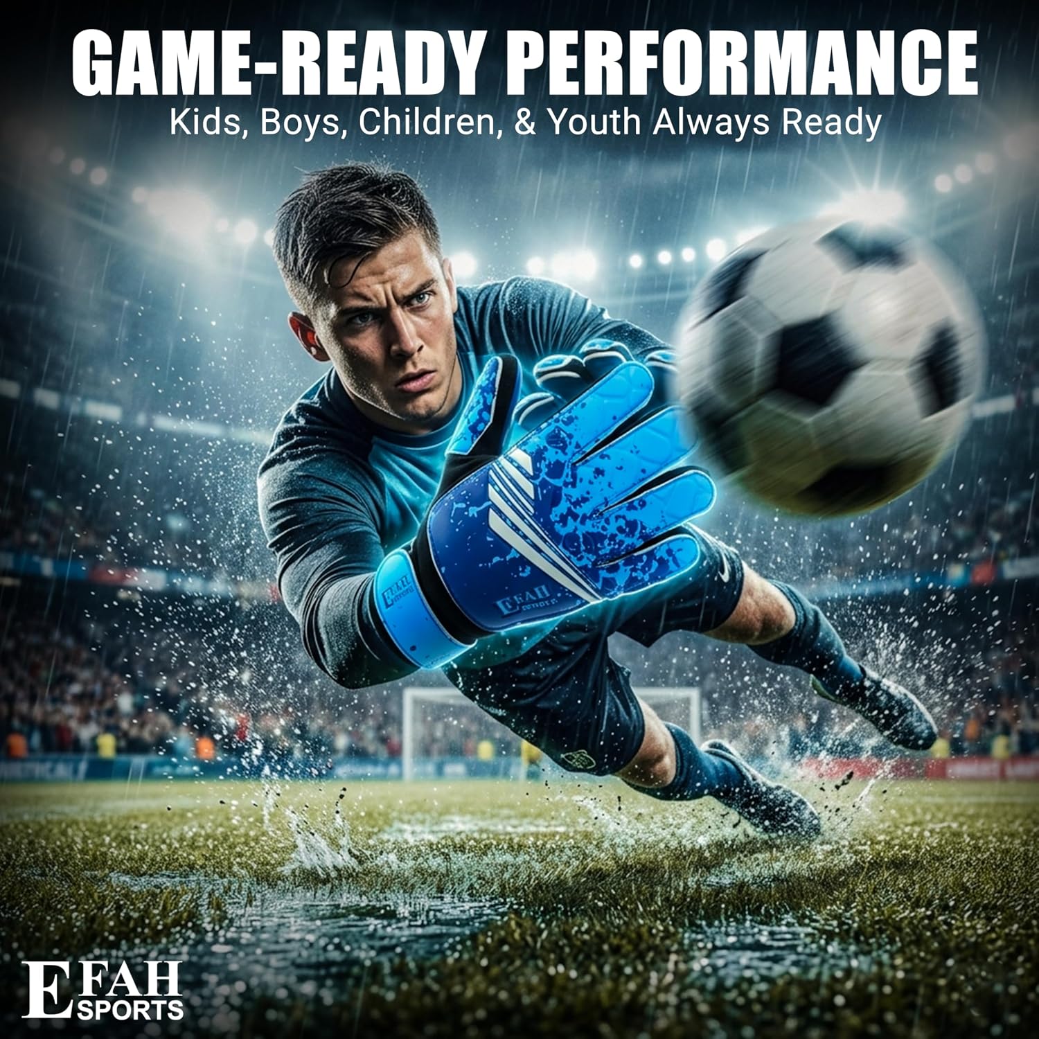 Thumbnail 5 de EFAH SPORTS Size 5 Youth Soccer Goalie Gloves with Latex Palm