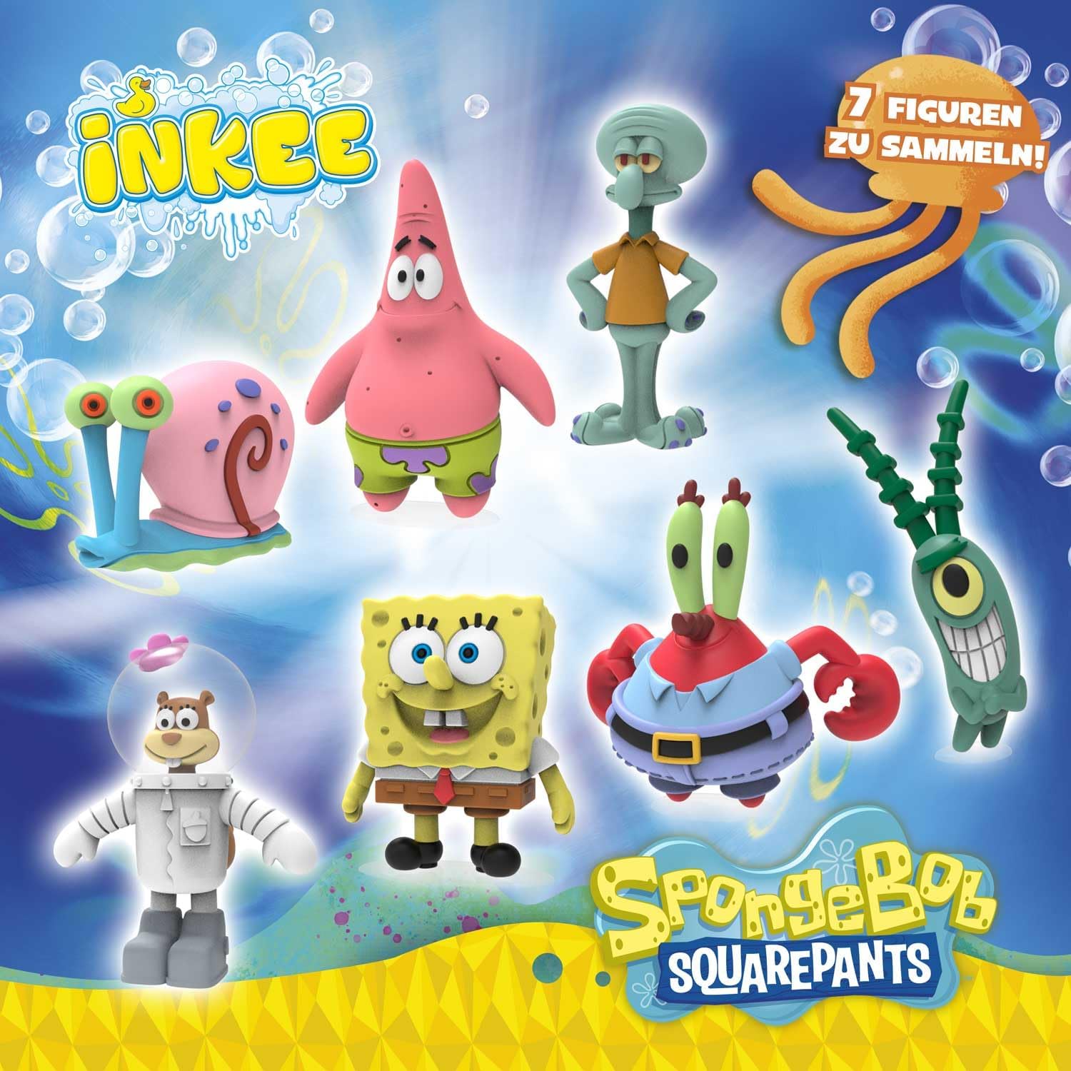 Detalle 2 de INKEE SpongeBob 5er Pack – Badekugeln mit Überraschung (80 g × 5)