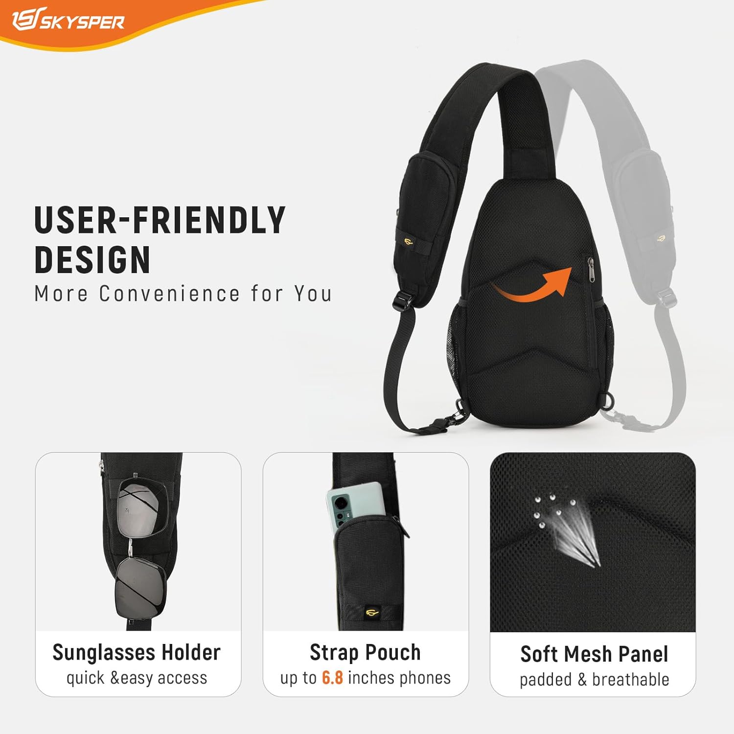 Detalle 2 de SKYSPER Sling Bag RFID Cross Body 11-inch