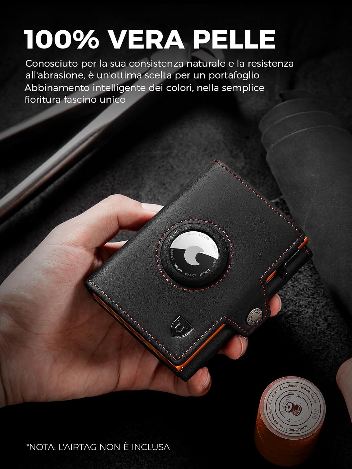 Detalle 2 de LORZOR Portafoglio Airtag Slim pelle 9,8 cm