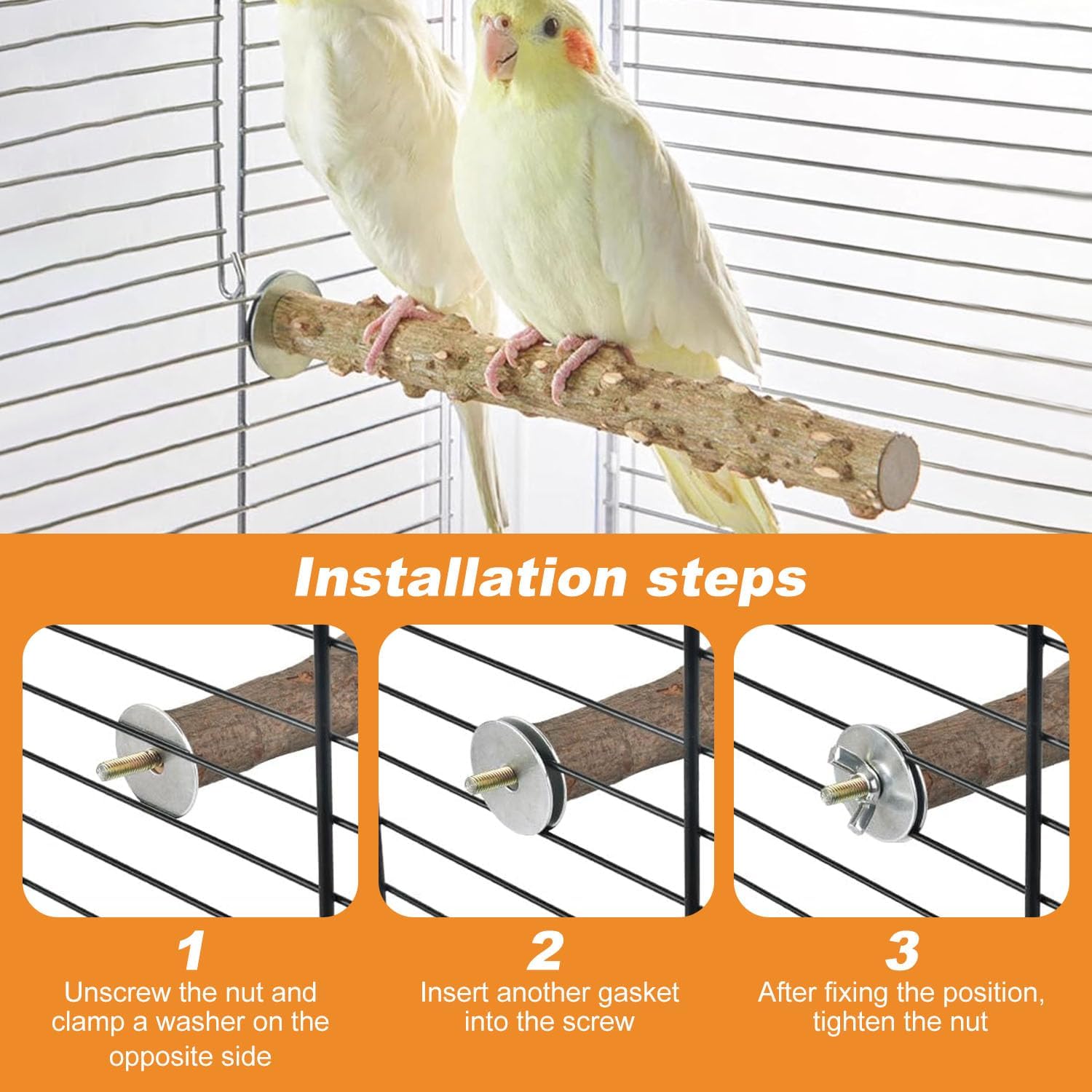 Detalle de xianzhanEU Natur Sitzstangen Set 4 Stück für Vögel 🐦