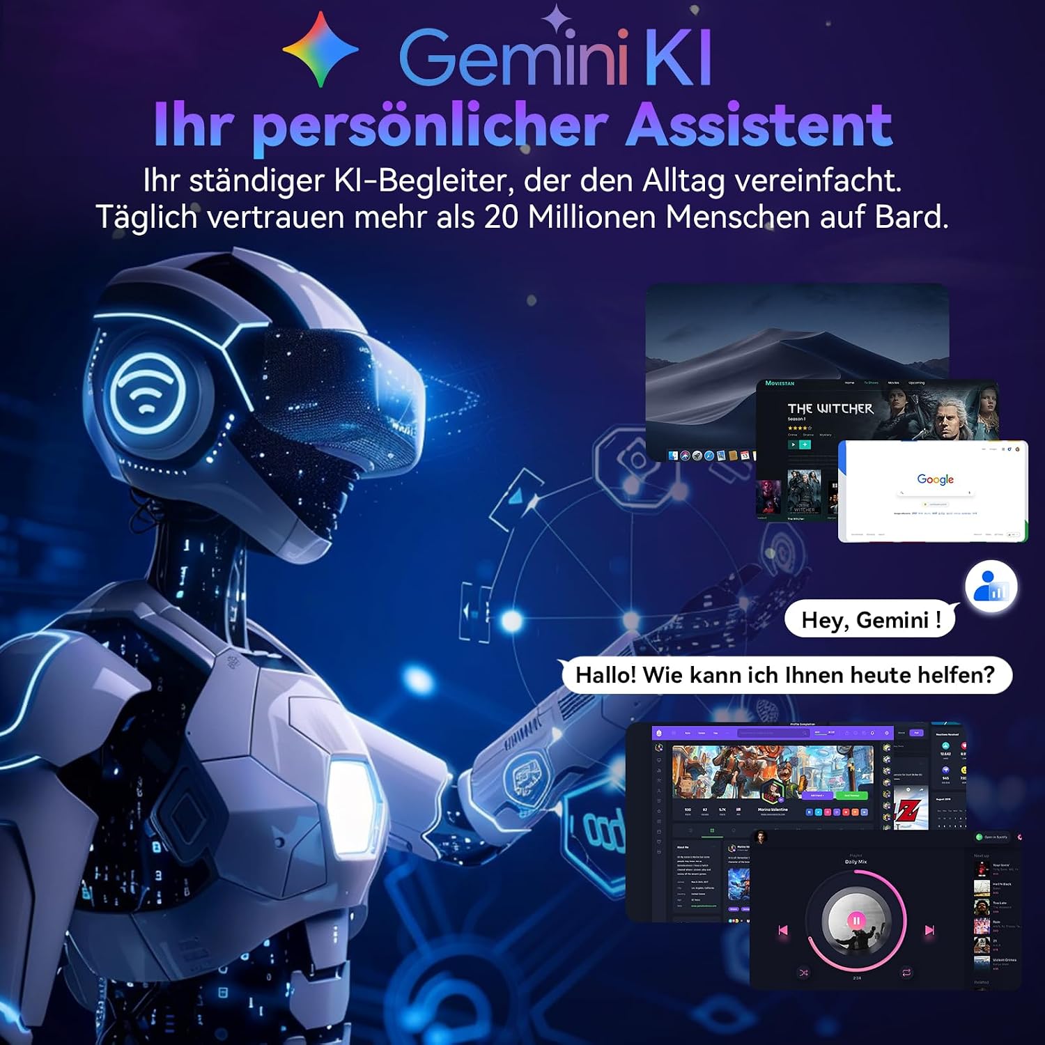 Detalle de 11 Zoll Tablet mit Tastatur – Android 16, Gemini AI, 32GB RAM + 128GB ROM (bis zu 1TB)