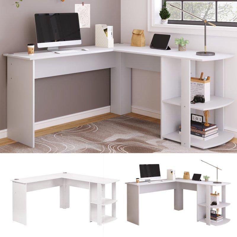 Thumbnail 2 de Escritorio Esquinero Blanco Welltin N616P236901W 140x140 cm en forma de L con estantes